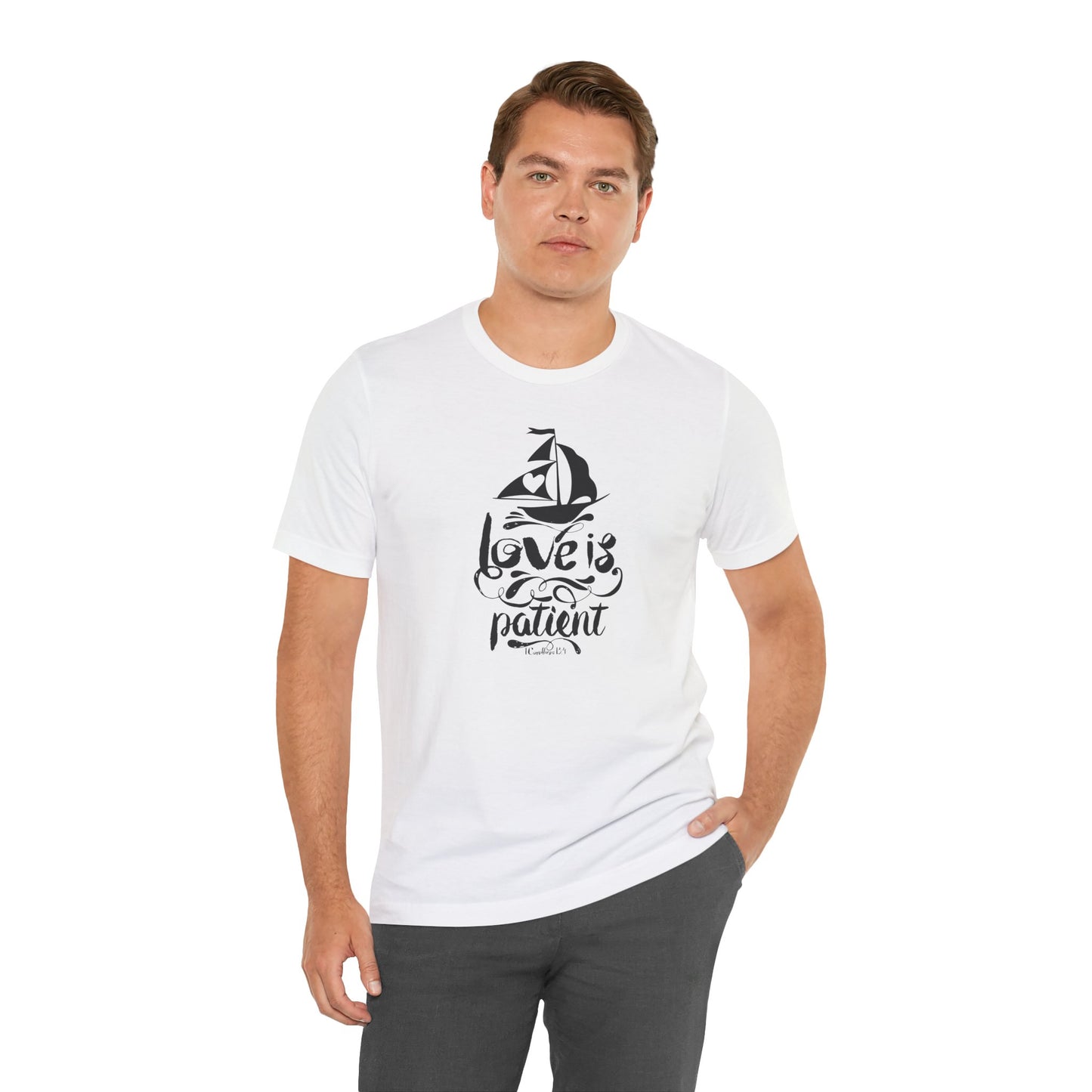 Love Is Patient Corinthians 13:4 Unisex Jersey Short Sleeve Tee