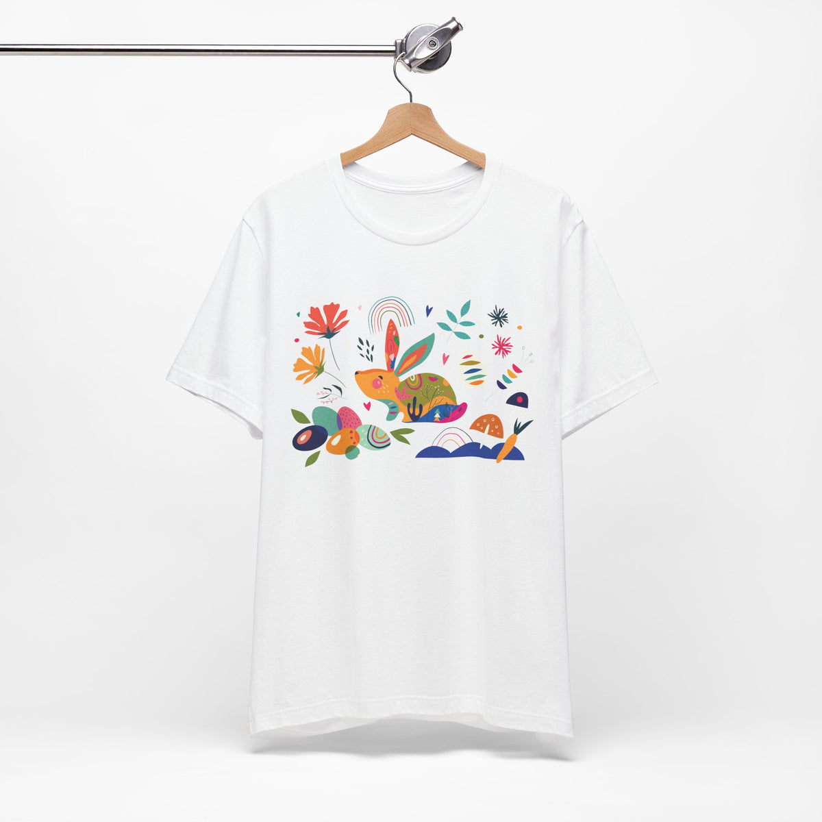 Hoppy Easter Colorful Boho Spring Collage Unisex Jersey Short Sleeve Tee