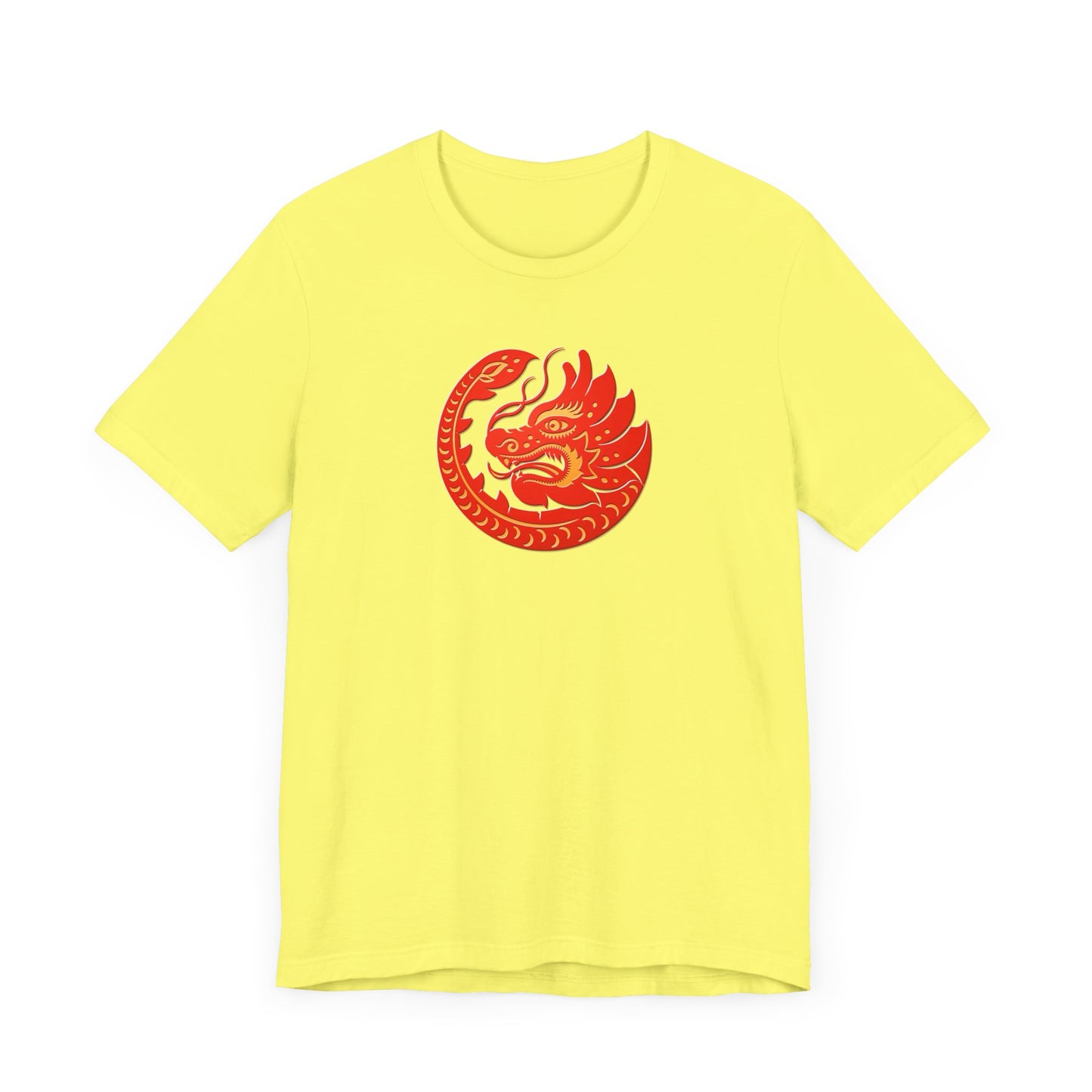 Unisex Jersey Short Sleeve Tee Dragon Magic Chinese New Year Red & Yellow