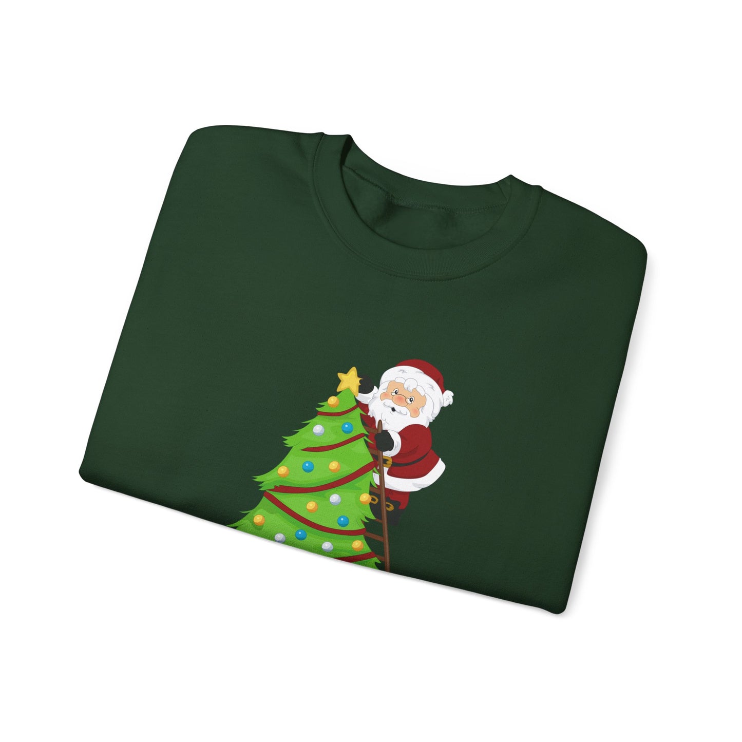 Unisex Heavy Blend Crewneck Sweatshirt Santa Climbing Ladder Merry Christmas 🎅🎄✨