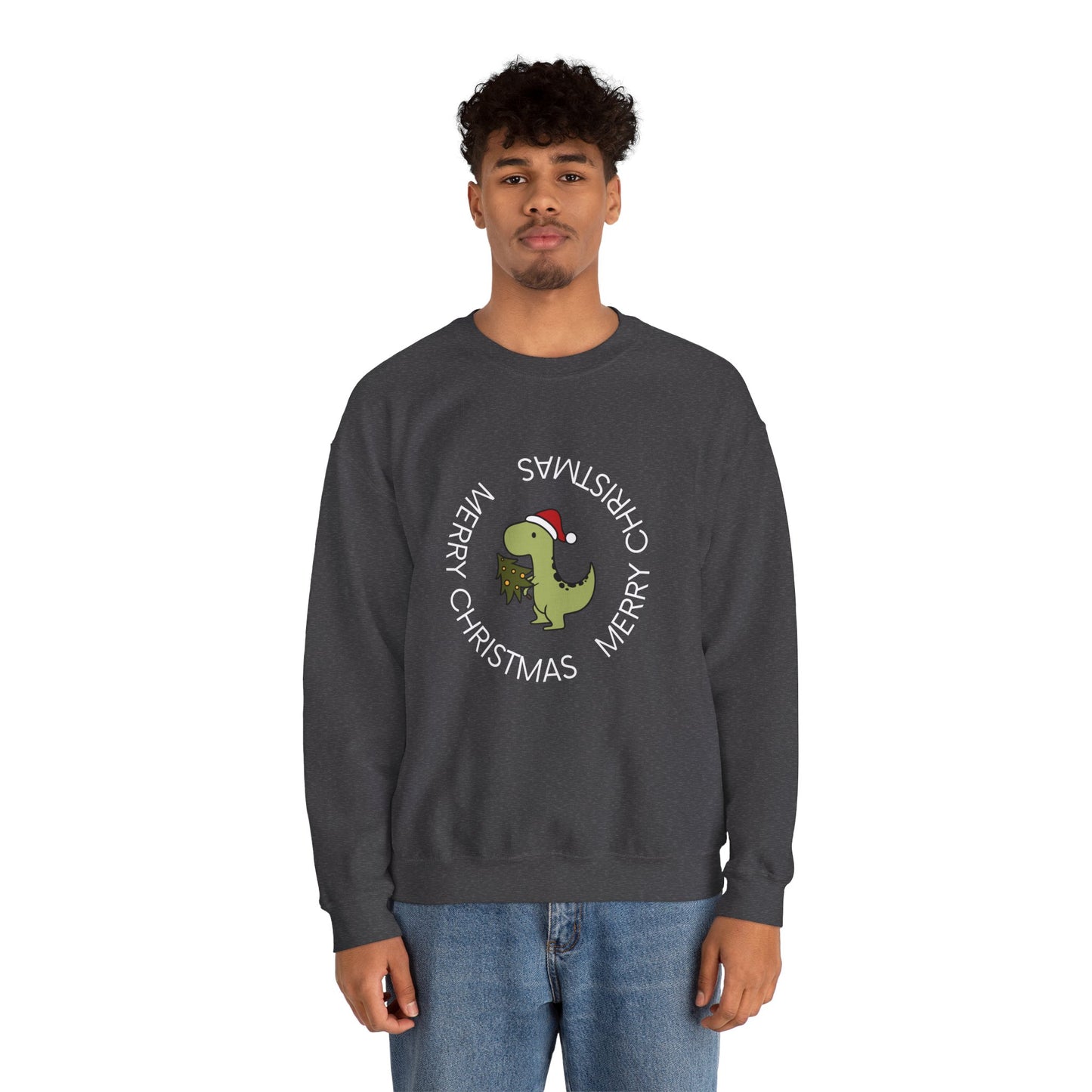 Dino-Merry Christmas 🎄🦖🎅 Unisex Heavy Blend Crewneck Sweatshirt