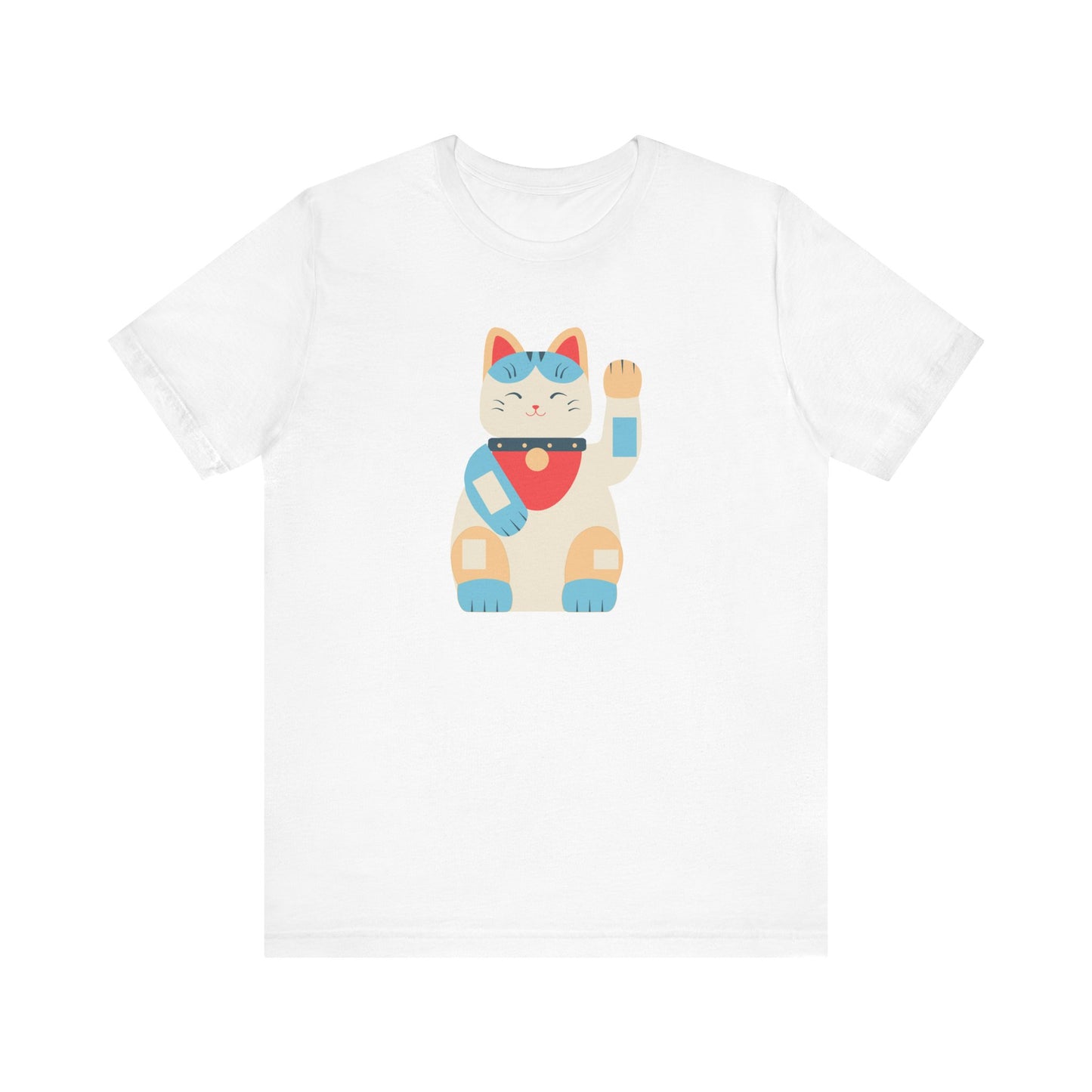 Unisex Jersey Short Sleeve Tee Good Vibes With Maneki-Neko Cat