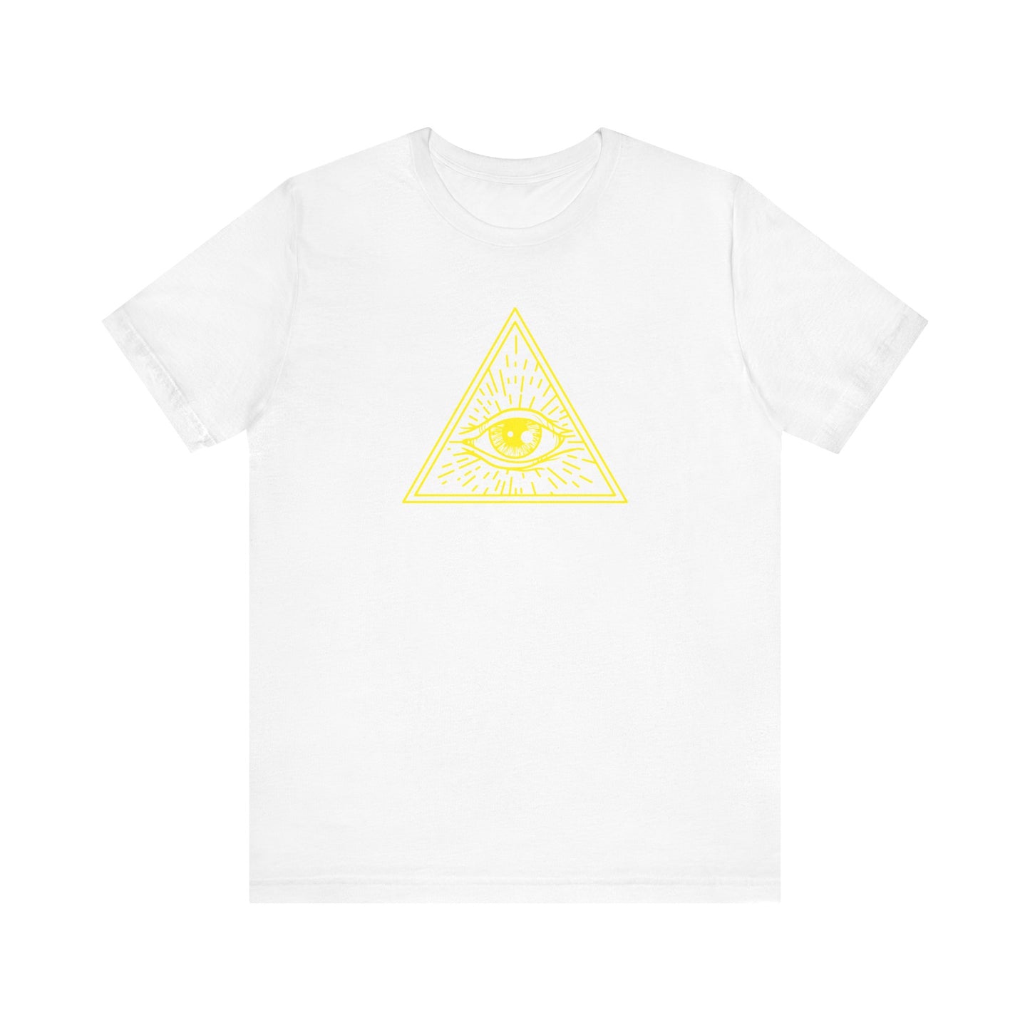 Unisex Jersey Short Sleeve Tee "Eye of Providence" All Seeing Eye Yellow Print