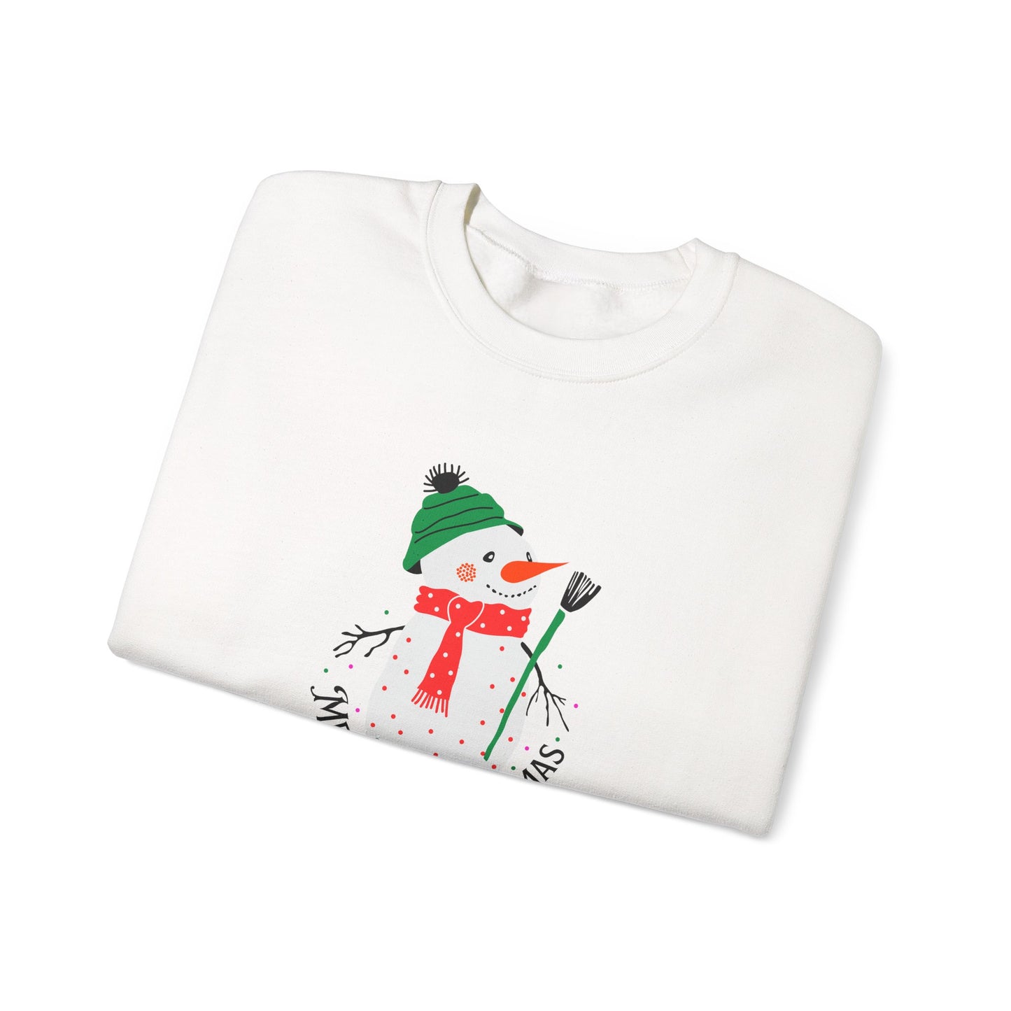Merry Christmas Snowman ⛄🎄✨ Unisex Heavy Blend Crewneck Sweatshirt