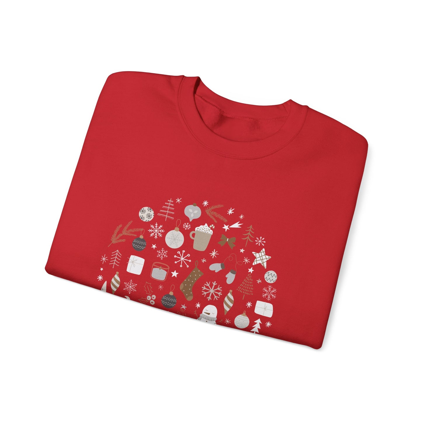 Unisex Heavy Blend Crewneck Sweatshirt Festive Holiday Round Collage 🎄☃️❄️