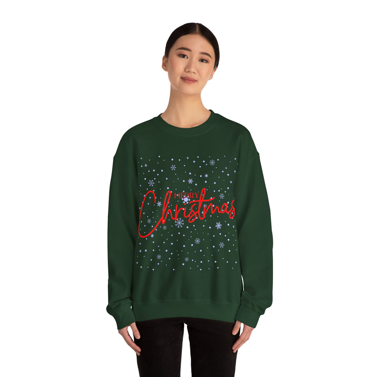 Merry Christmas Snowflakes ❄️🎄✨ Unisex Heavy Blend Crewneck Sweatshirt