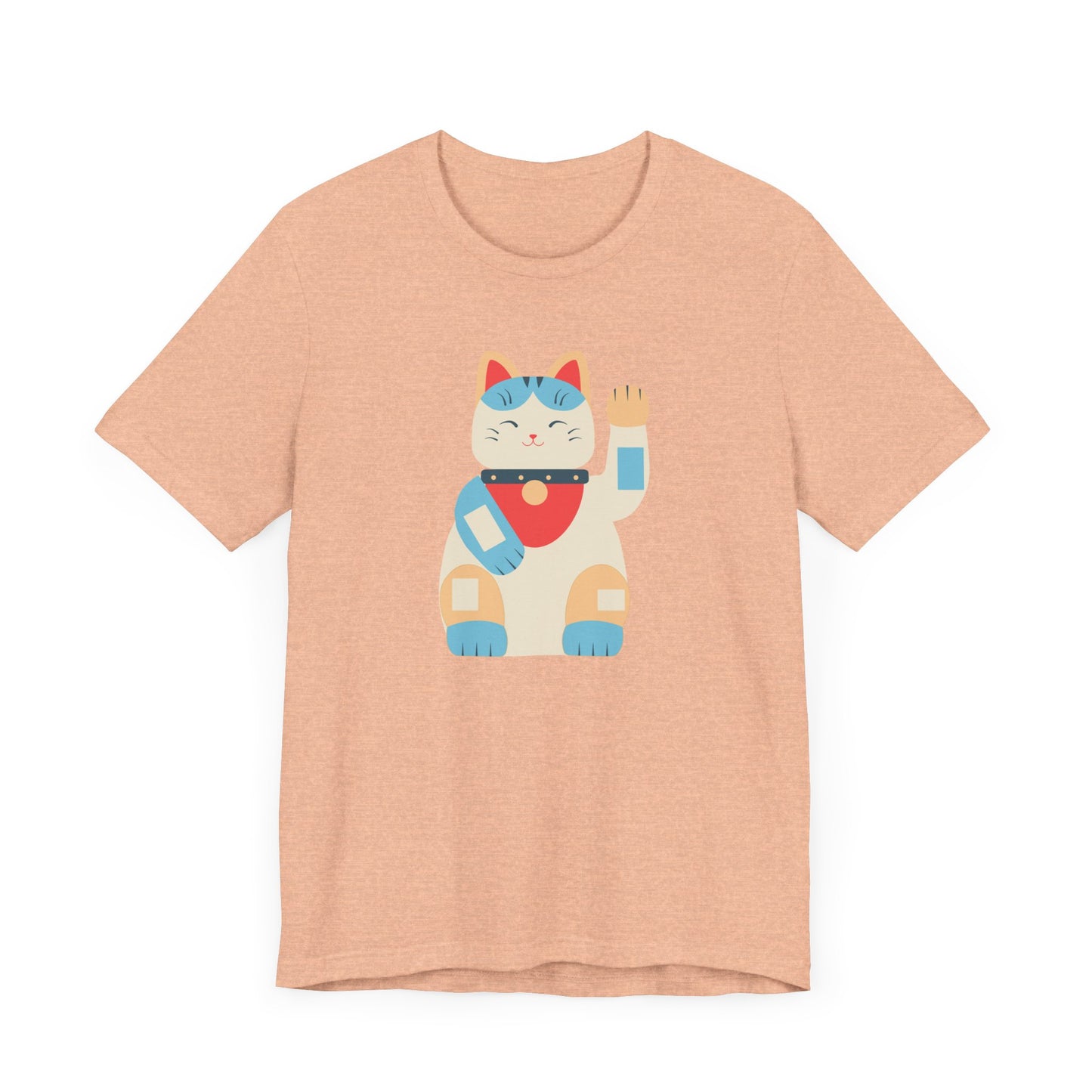 Unisex Jersey Short Sleeve Tee Good Vibes With Maneki-Neko Cat