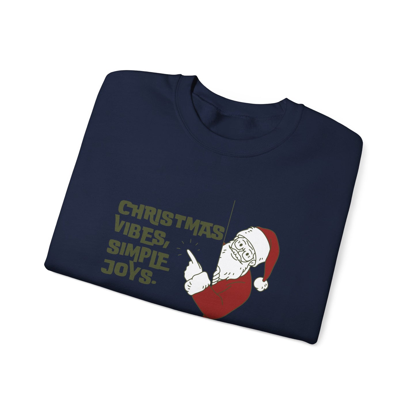 Unisex Heavy Blend Crewneck Sweatshirt Christmas Vibes Simple Joys with Santa 🎅✨