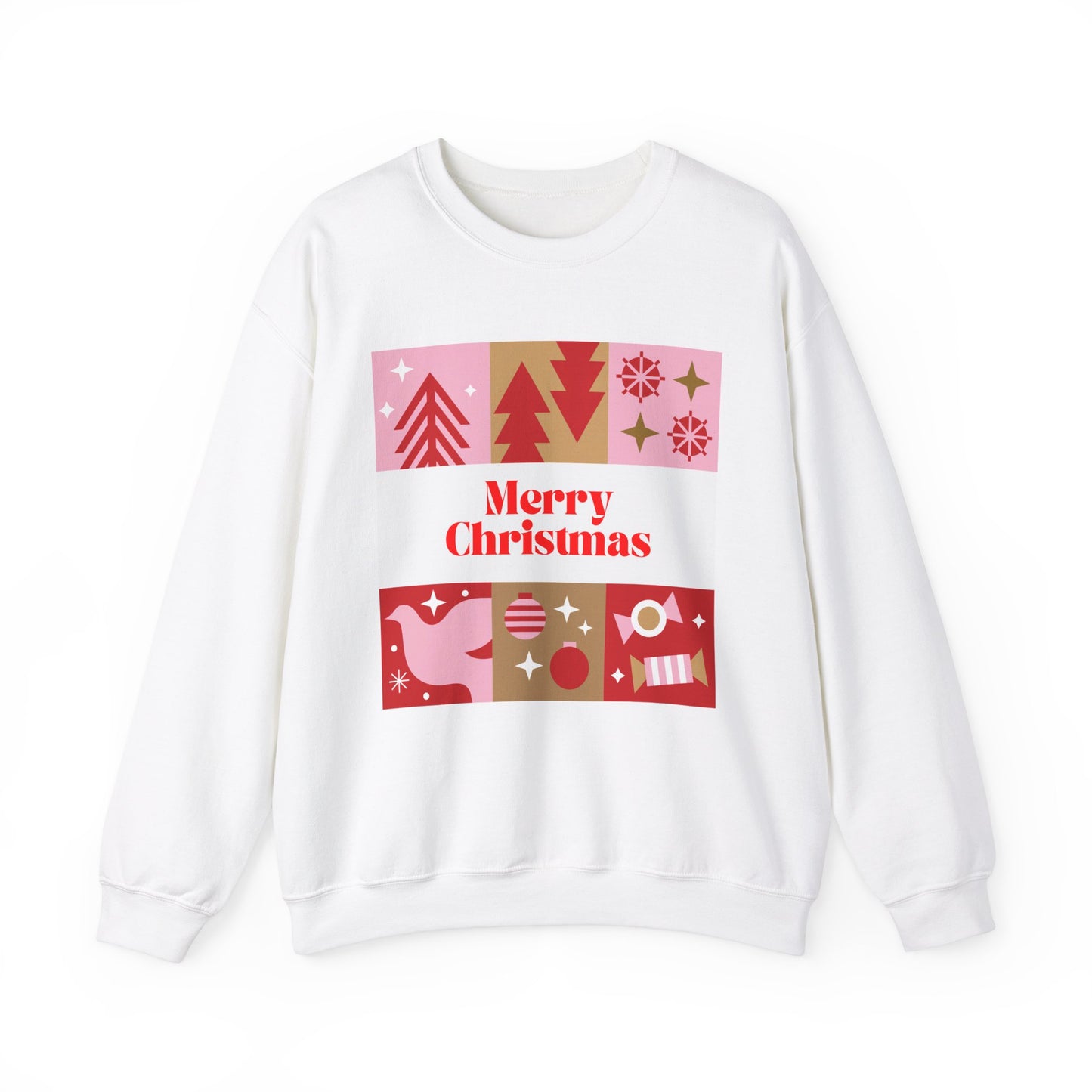 Unisex Heavy Blend Crewneck Sweatshirt Pink Christmas Montage 🎄💖✨