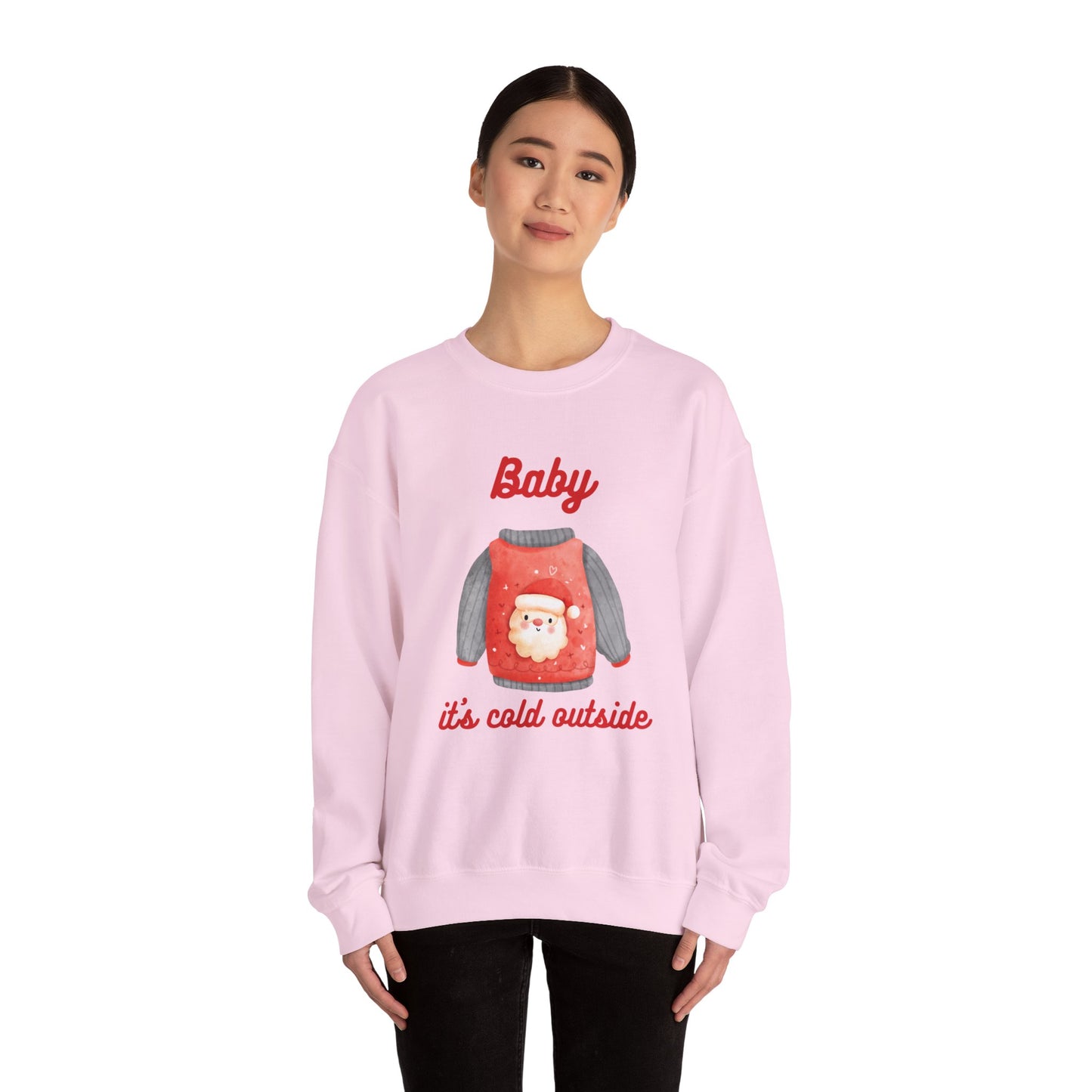 Unisex Heavy Blend Crewneck Sweatshirt Baby It's Cold Outside Santa 🎅🎄❄️❤️