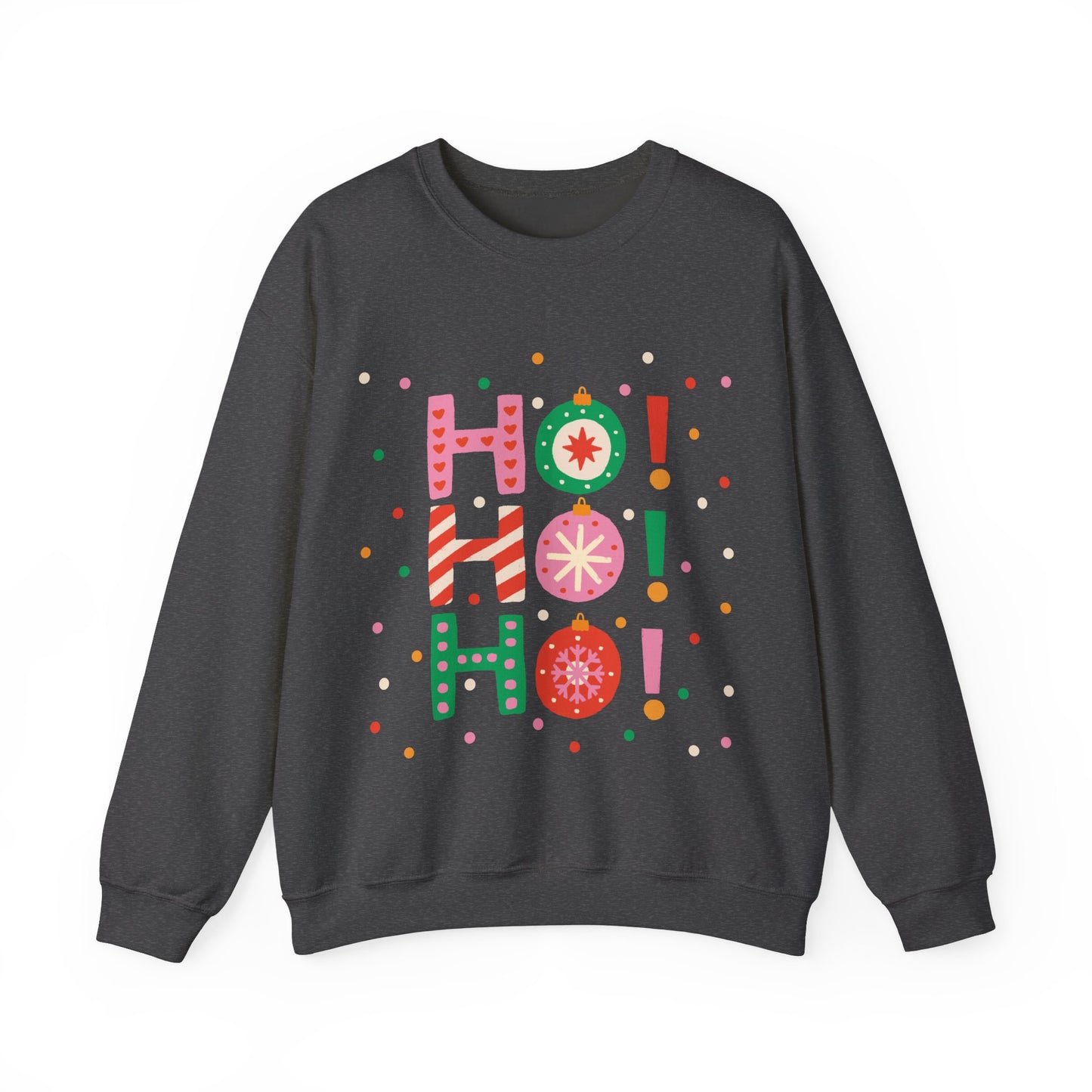 Unisex Heavy Blend Crewneck Sweatshirt Colorful Ho Ho Ho version 2 🎅✨