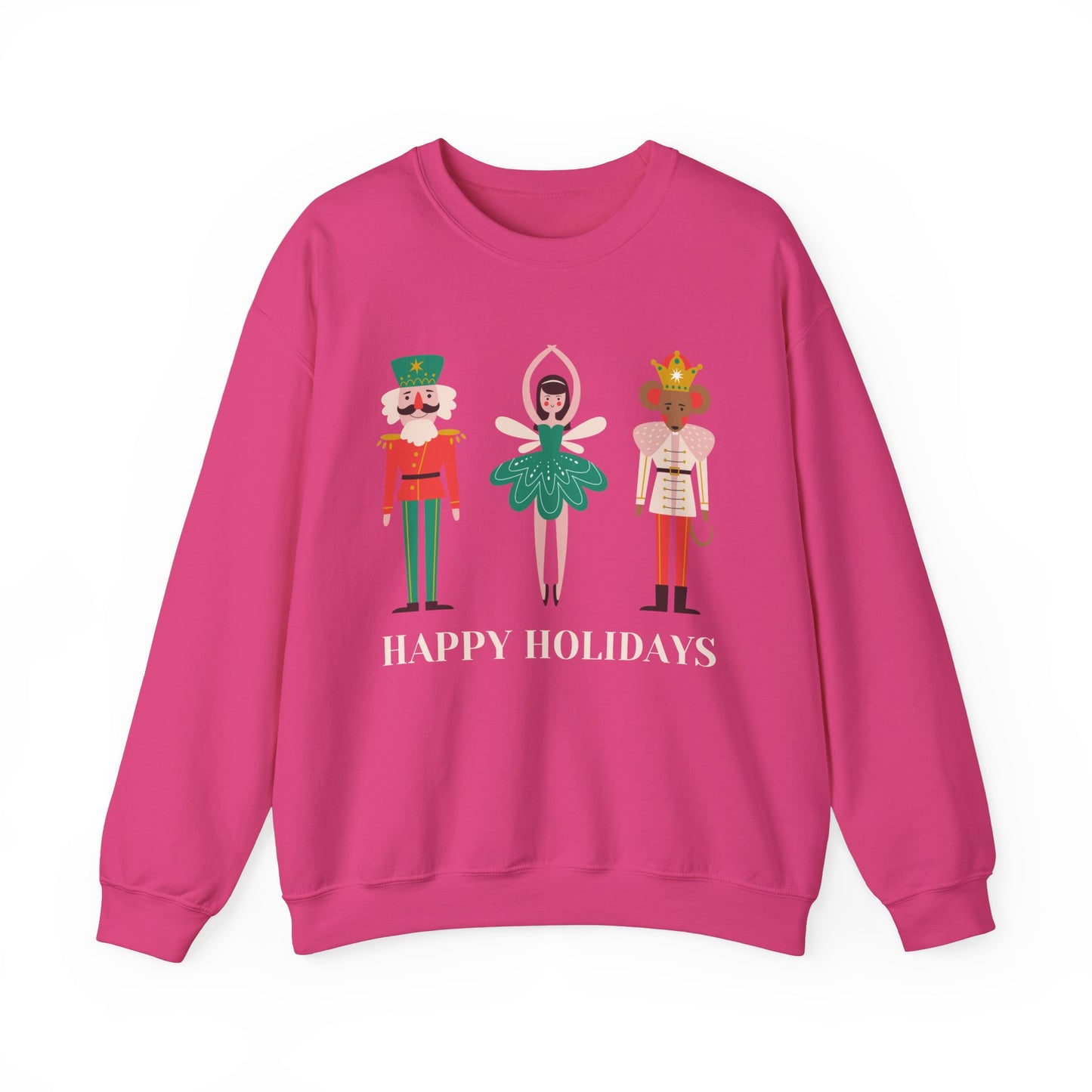 Unisex Heavy Blend Crewneck Sweatshirt Happy Holidays Nutcracker 🎄✨