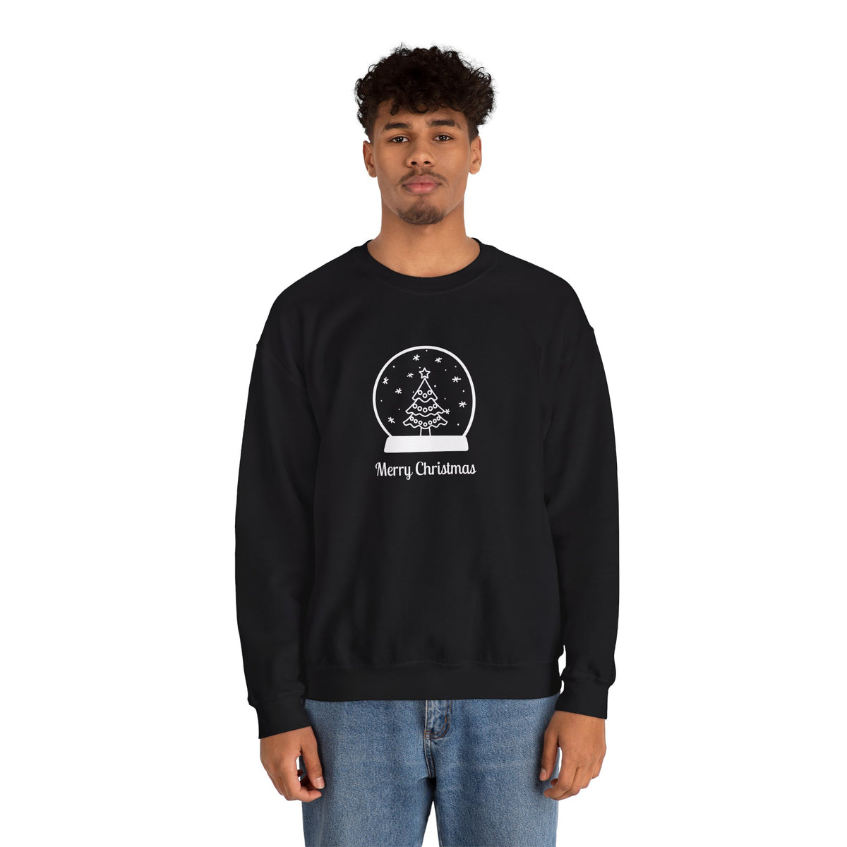 Snow Globe with Merry Christmas 🎄❄️✨ Unisex Heavy Blend Crewneck Sweatshirt