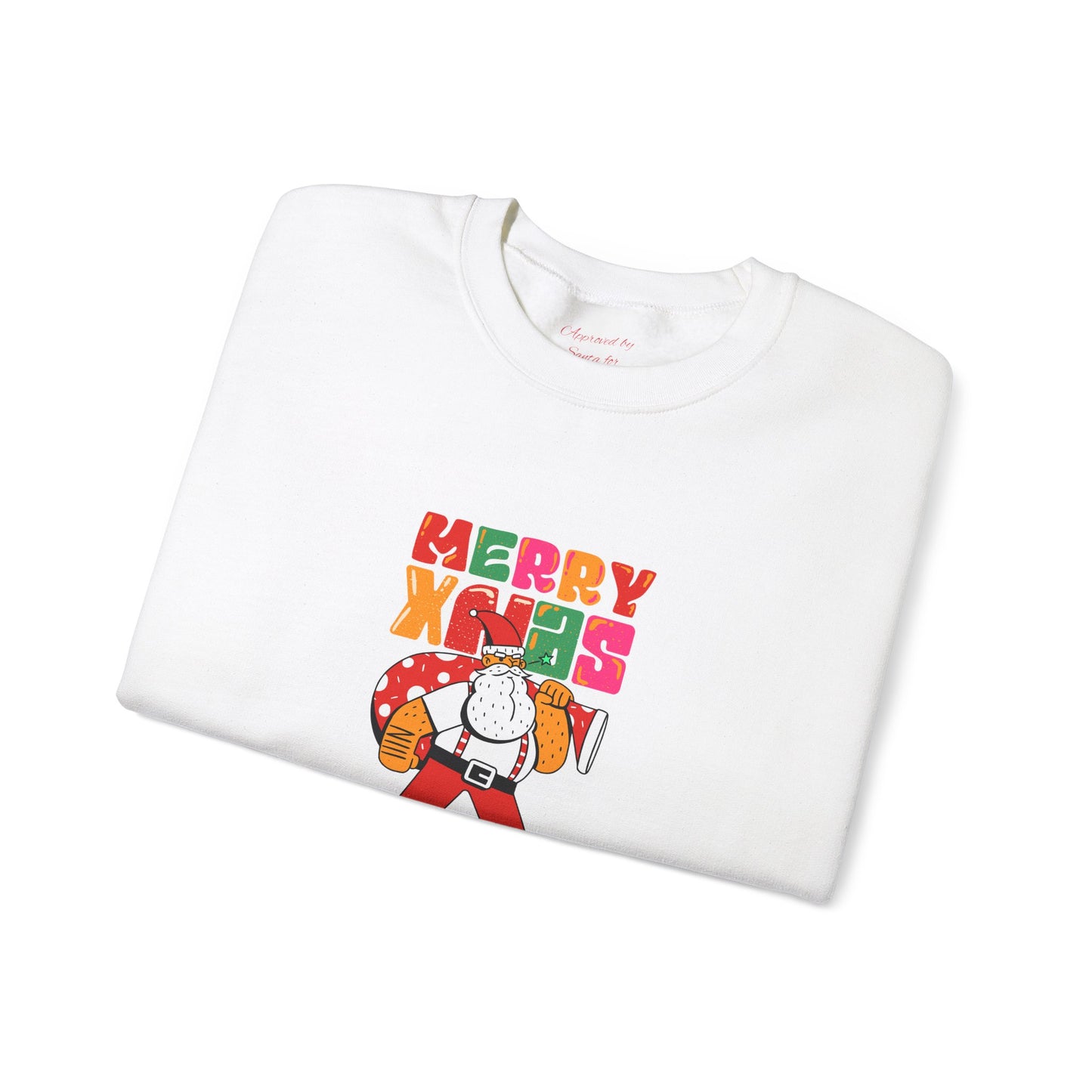 Unisex Heavy Blend Crewneck Sweatshirt Merry Xmas with Fit Santa 🎅🎁✨