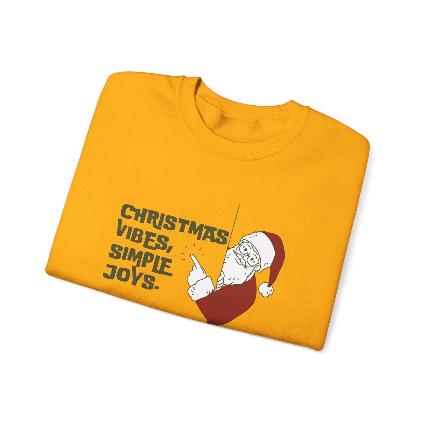 Unisex Heavy Blend Crewneck Sweatshirt Christmas Vibes Simple Joys with Santa 🎅✨