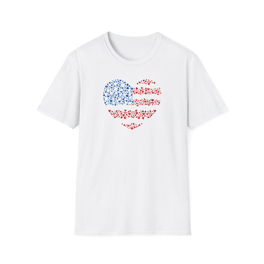 Patriotic Heartbeat Unisex Softstyle T-Shirt