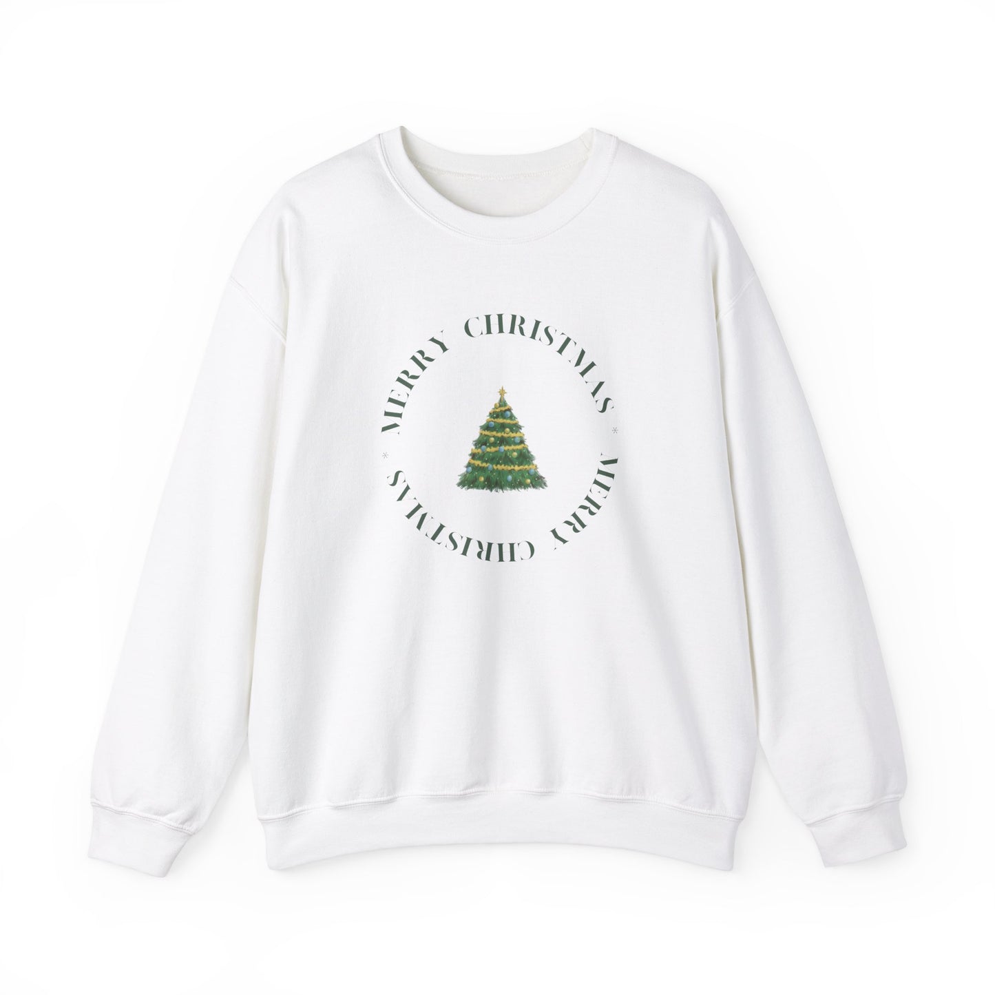 Unisex Heavy Blend Crewneck Sweatshirt Merry Christmas Encircled Around Tree 🎄✨