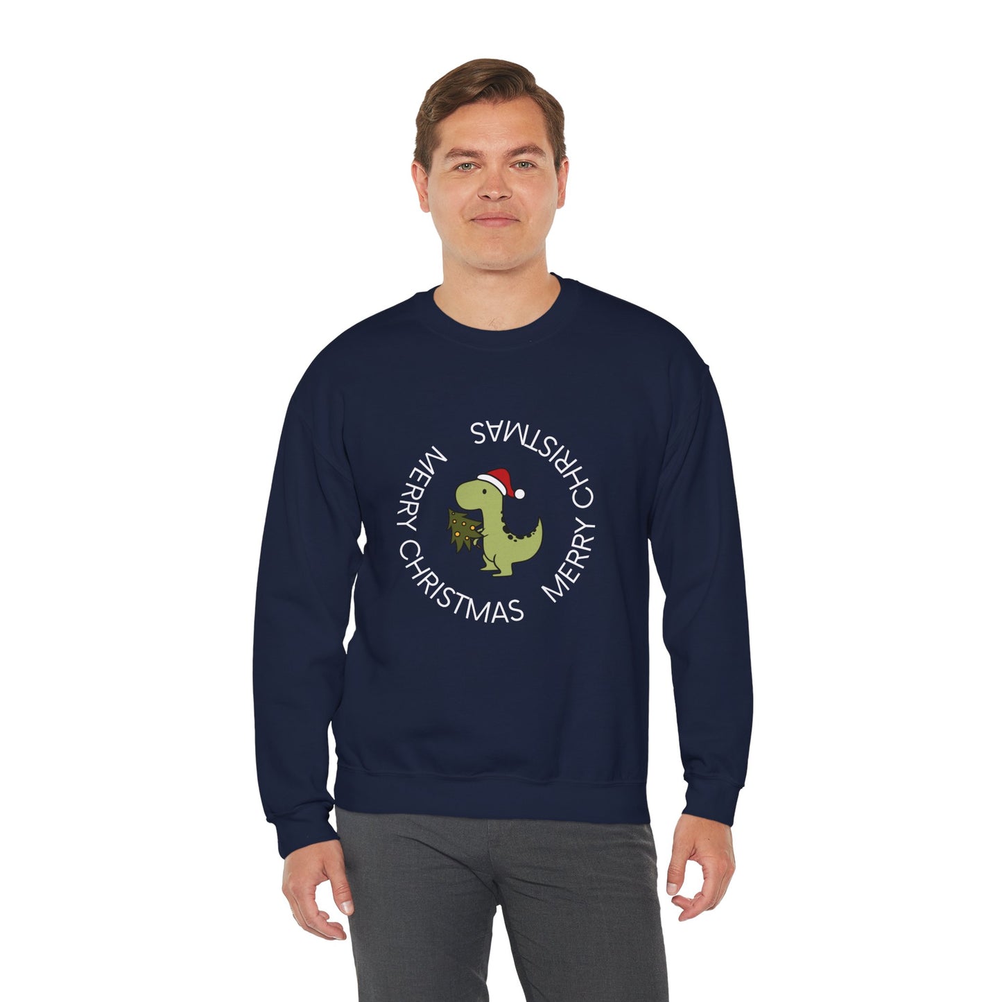 Dino-Merry Christmas 🎄🦖🎅 Unisex Heavy Blend Crewneck Sweatshirt
