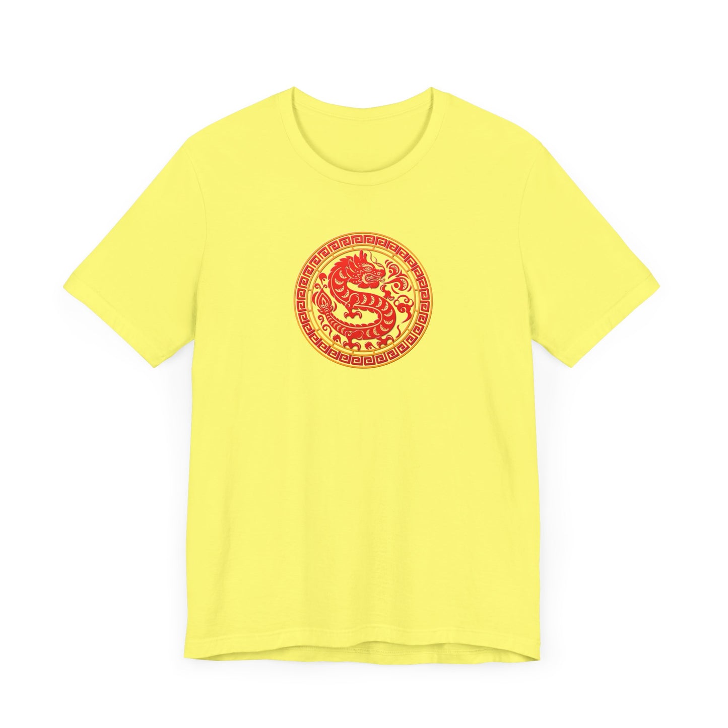 Unisex Jersey Short Sleeve Tee Dragon Magic Chinese New Year Red & Yellow