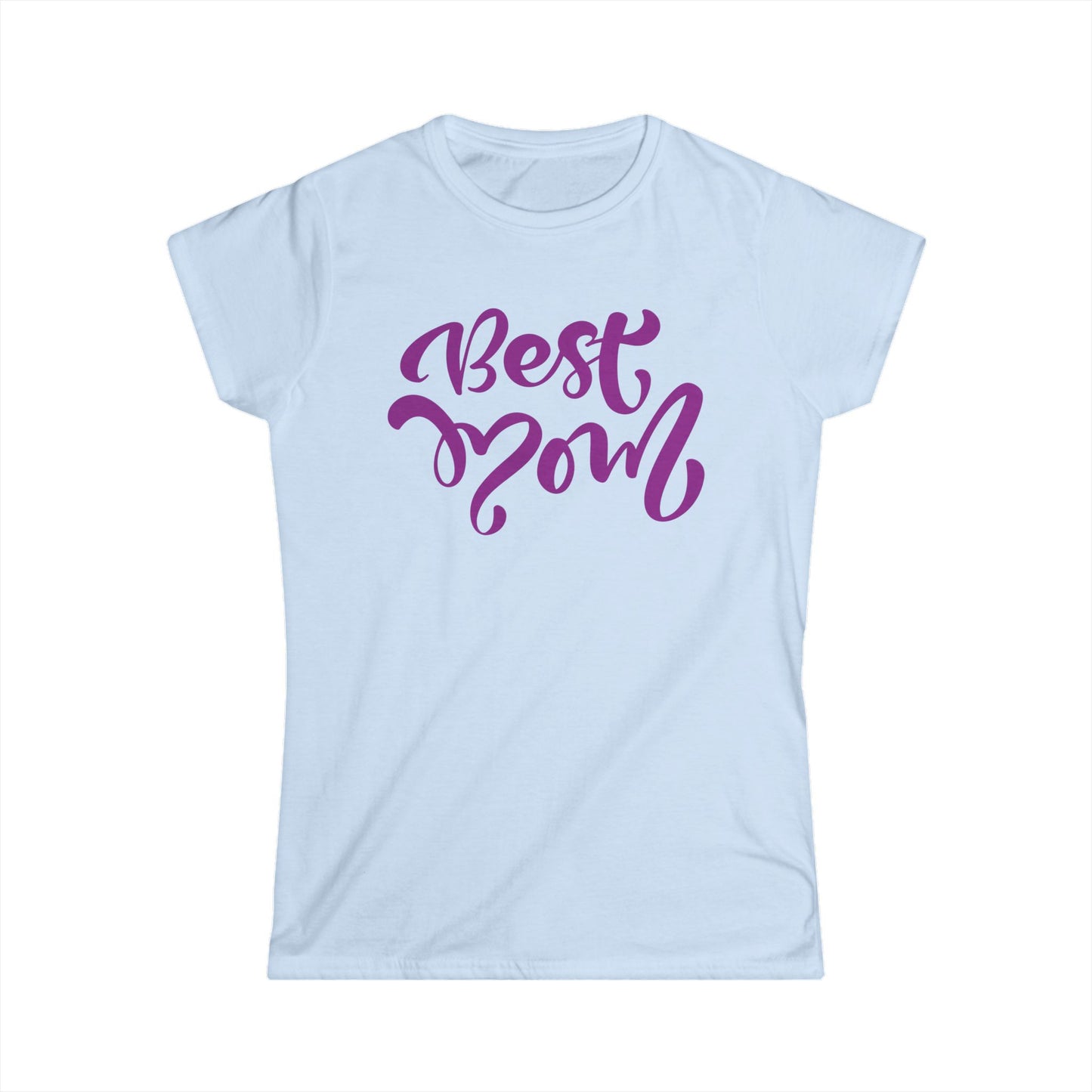 Women's Softstyle Tee Best Mom Purple Color Print