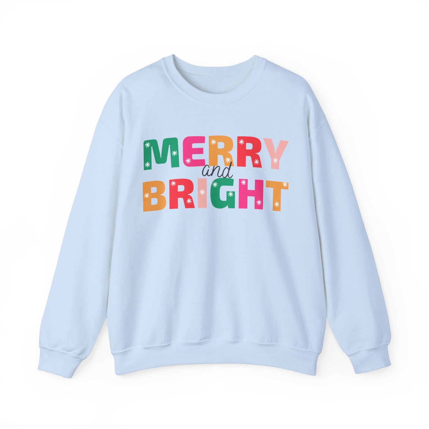 Unisex Heavy Blend Crewneck Sweatshirt Colorful Merry and Bright 🎄✨🌈