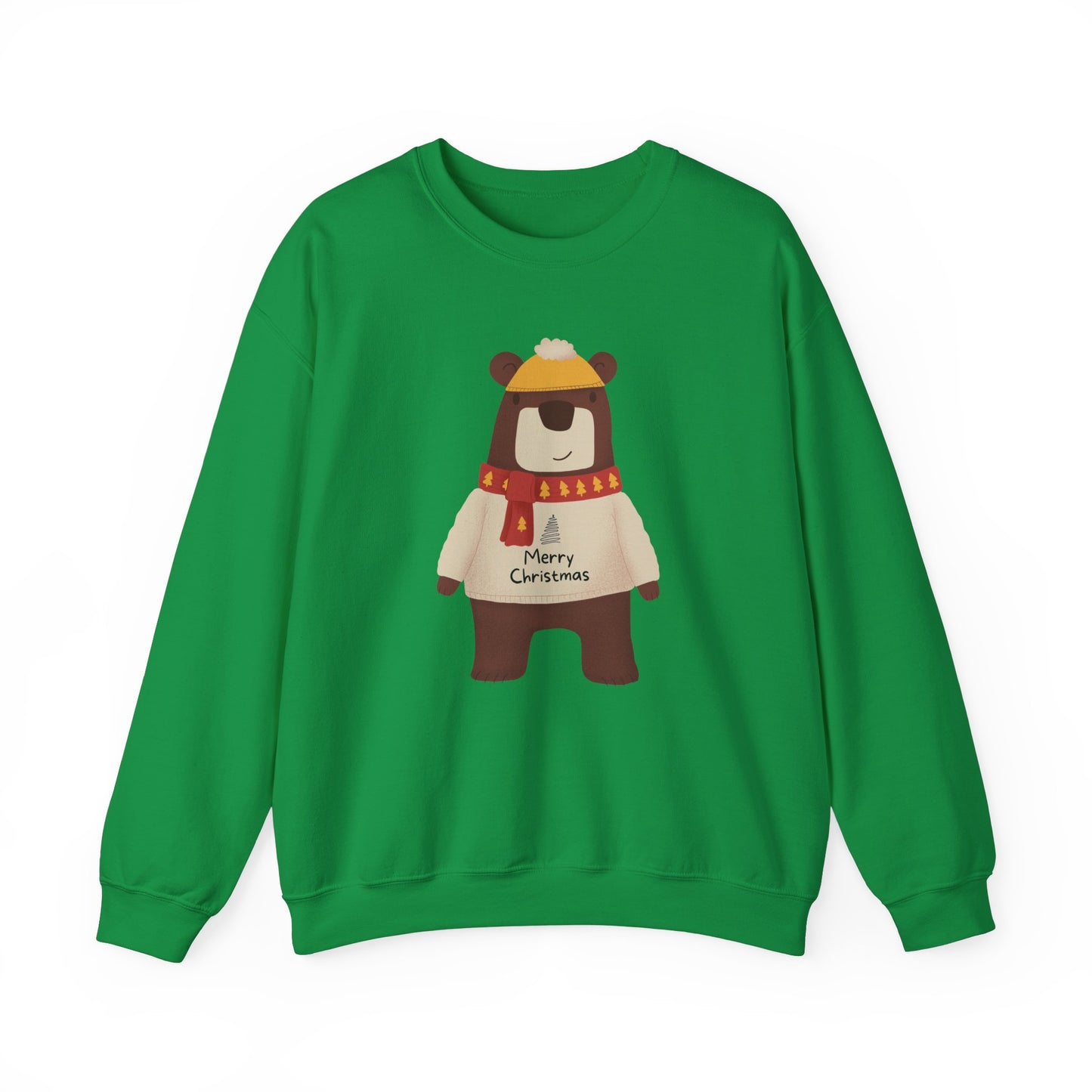 Unisex Heavy Blend Crewneck Sweatshirt Festive Bear in Sweater & Scarf 🎄🐻❤️