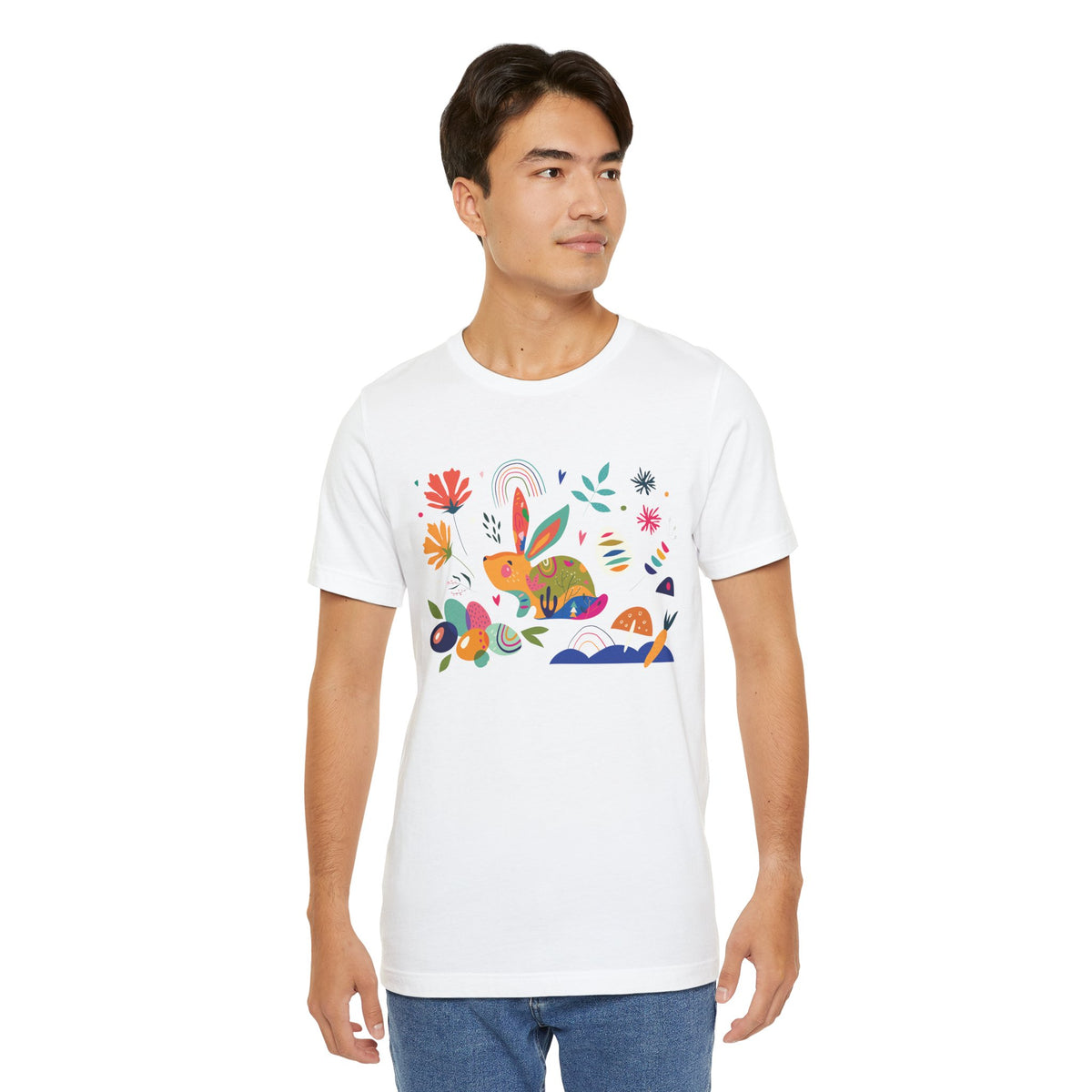 Hoppy Easter Colorful Boho Spring Collage Unisex Jersey Short Sleeve Tee