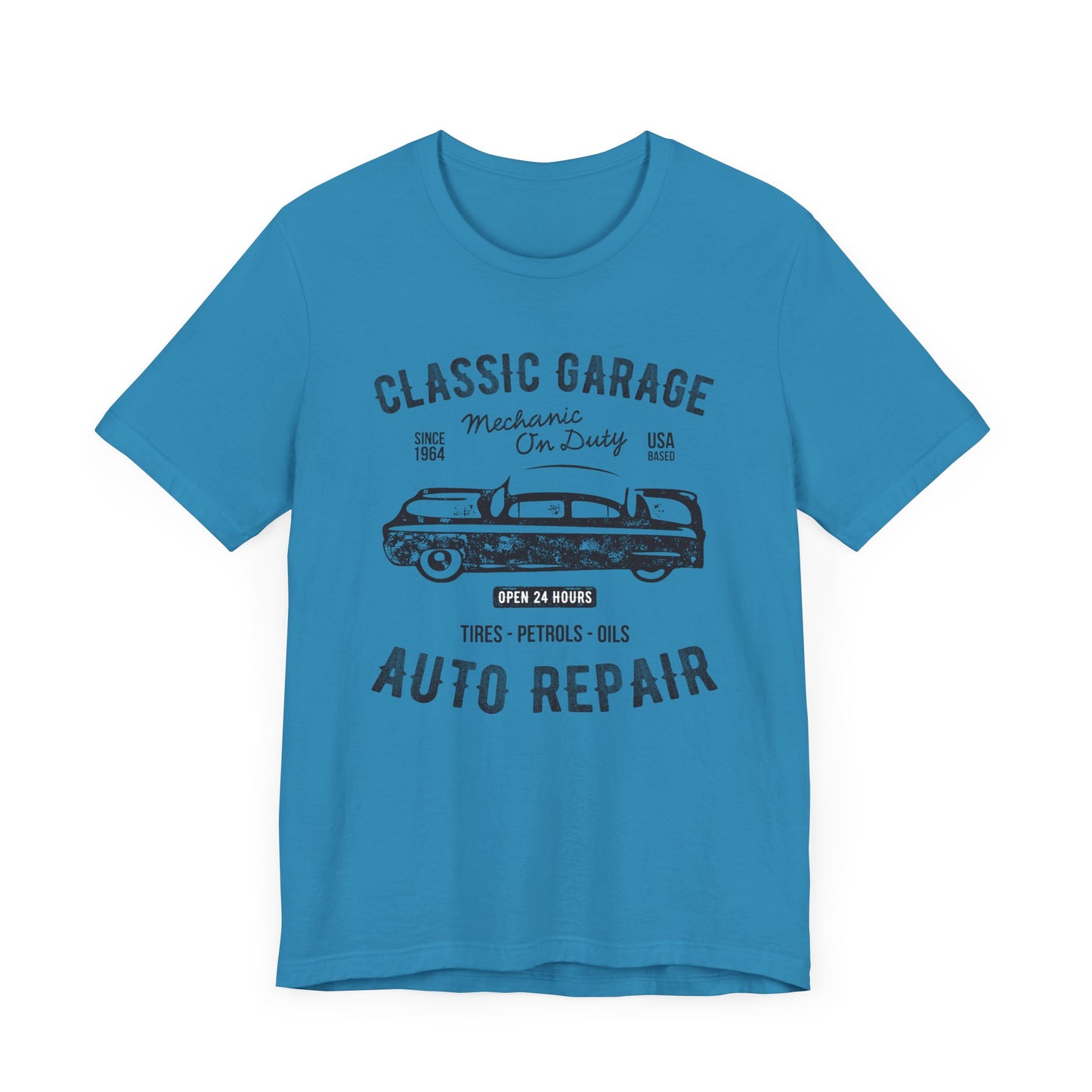 Unisex Jersey Short Sleeve Tee Classic Garage Auto Repair Black Print