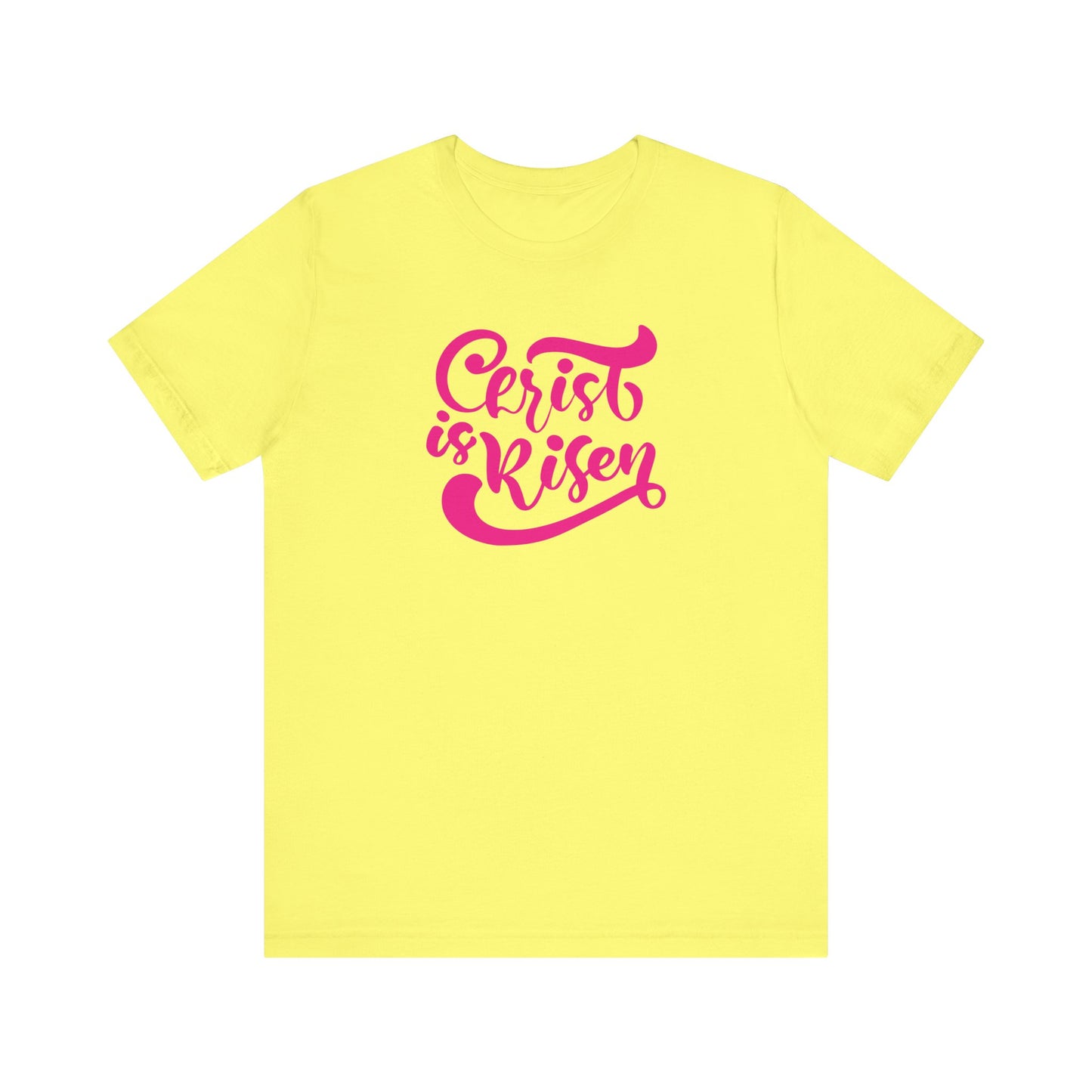 Christ is Risen Pink Print Unisex Jersey Short Sleeve Tee