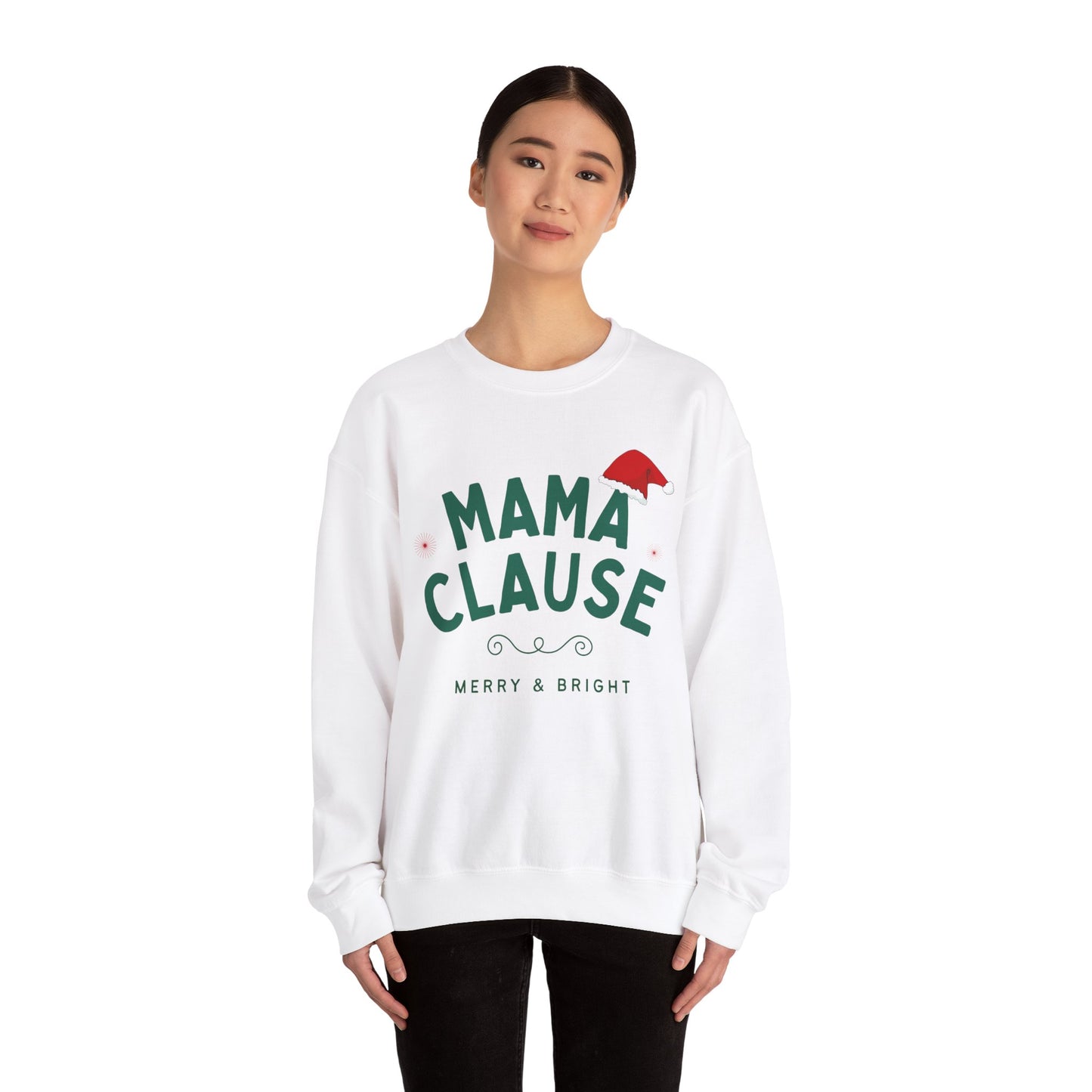 Unisex Heavy Blend Crewneck Sweatshirt Mama Clause Merry & Bright 🎄✨