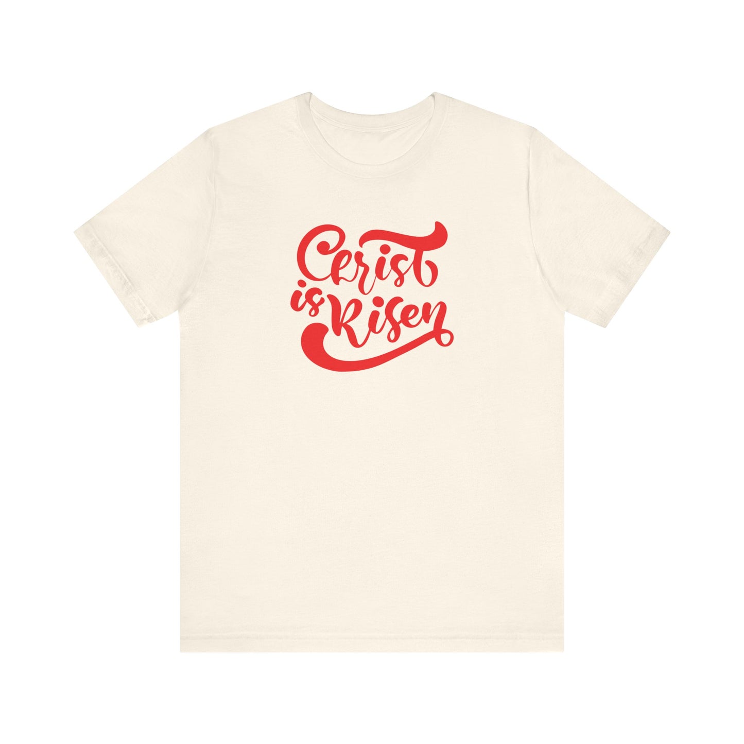 Christ is Risen Red Print Unisex Jersey Short Sleeve Tee