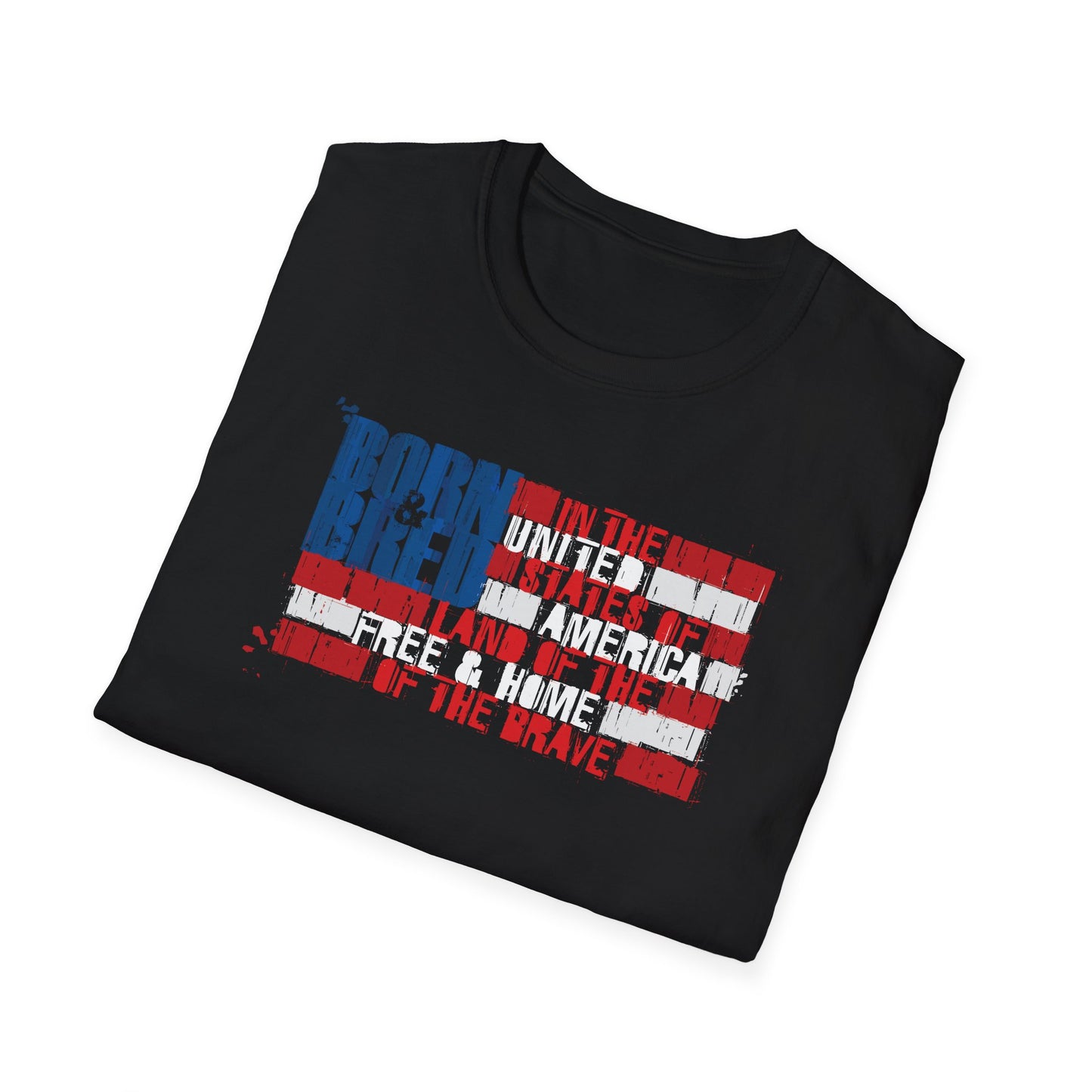 Born & Bred In The USA Unisex Softstyle T-Shirt