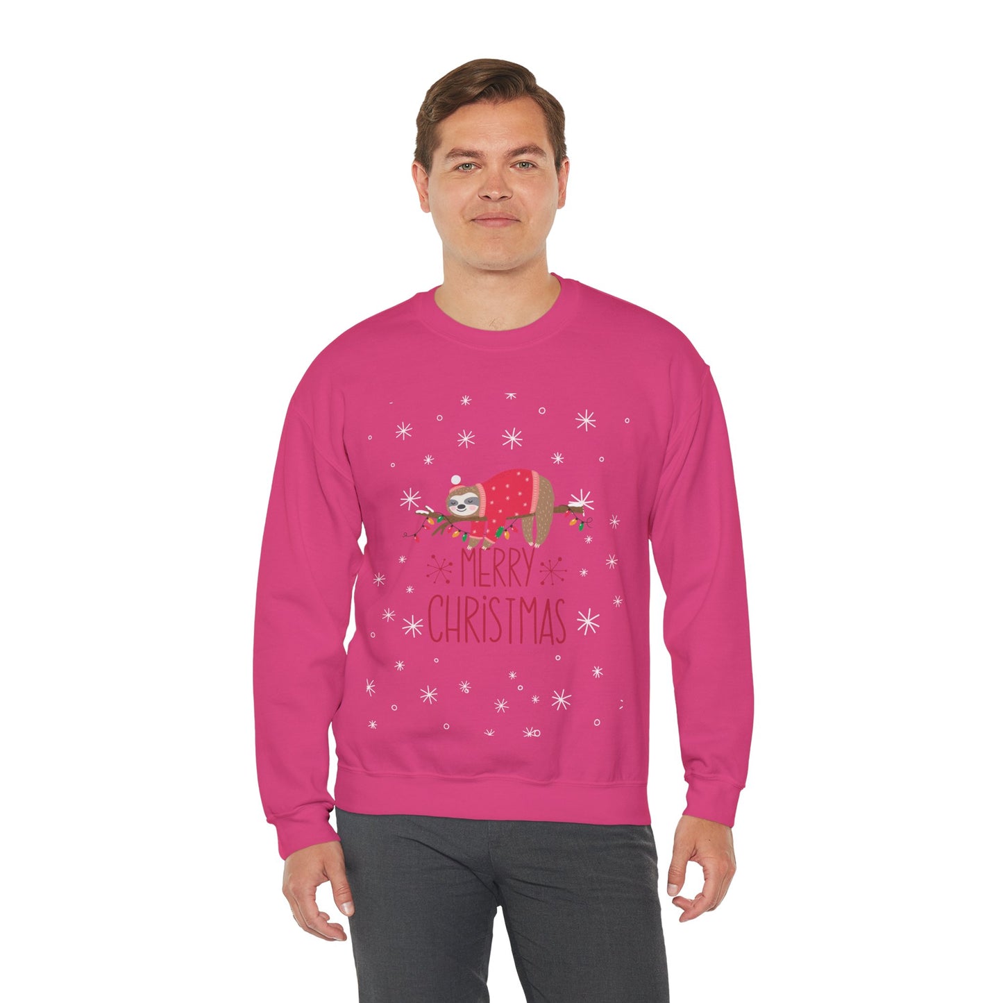 Merry Christmas Sloth 🎄🦥✨ Unisex Heavy Blend Crewneck Sweatshirt