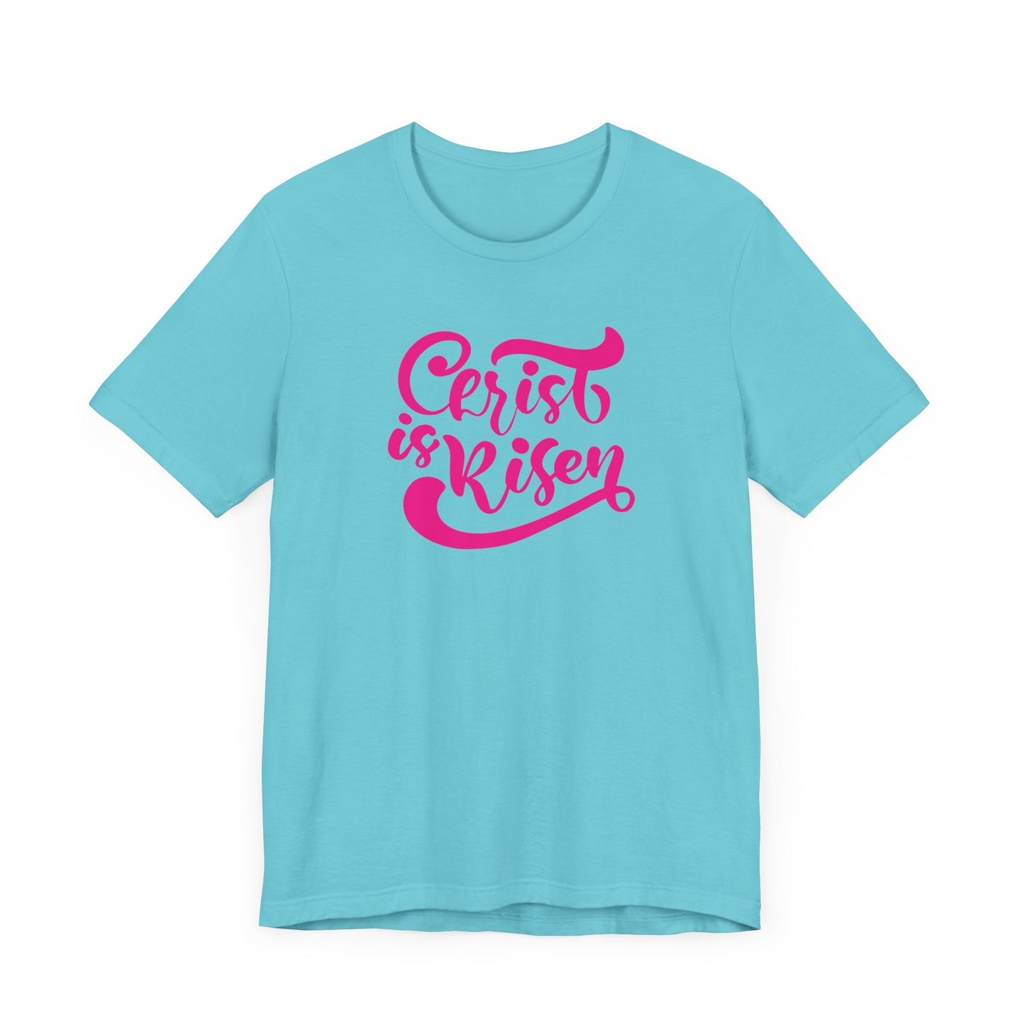 Christ is Risen Pink Print Unisex Jersey Short Sleeve Tee