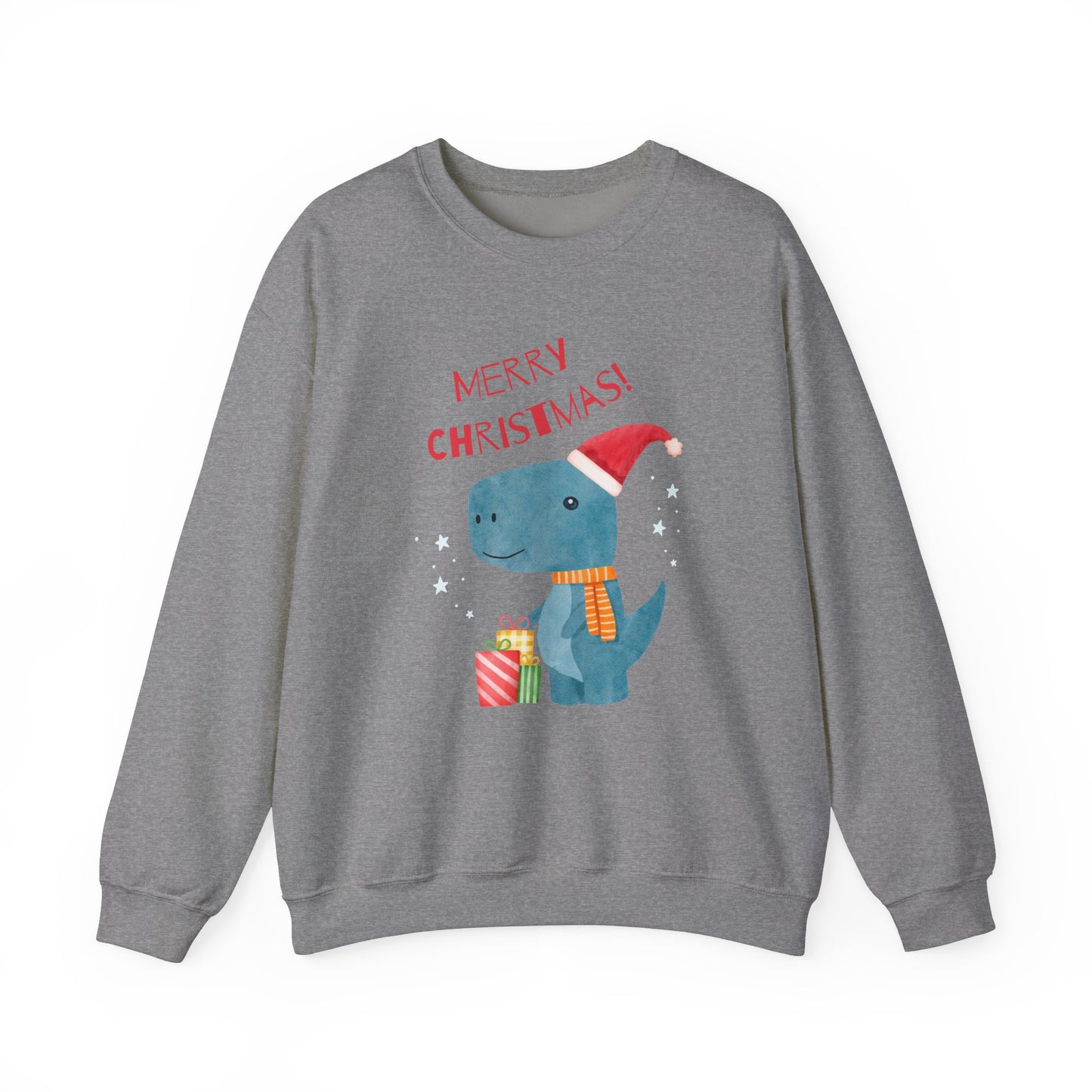 Unisex Heavy Blend Crewneck Sweatshirt Merry Christmas Dino 🎄🦖🎁