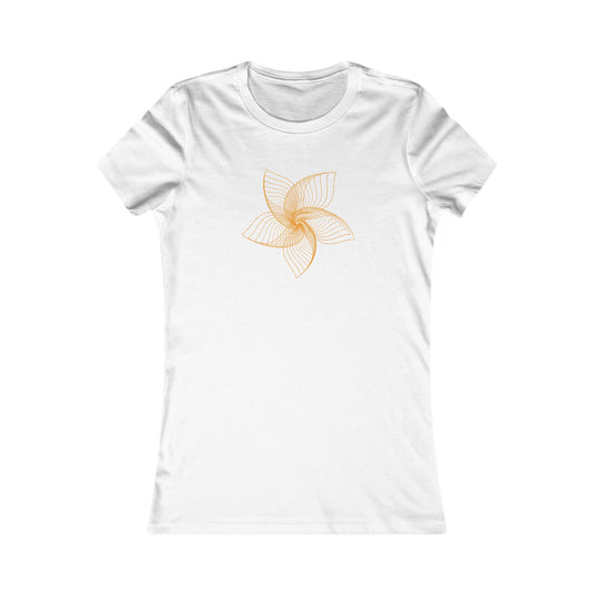 Women's Favorite T-Shirt "Geometric Petal Play" Whimsical 5-Petal Flower Orange Print
