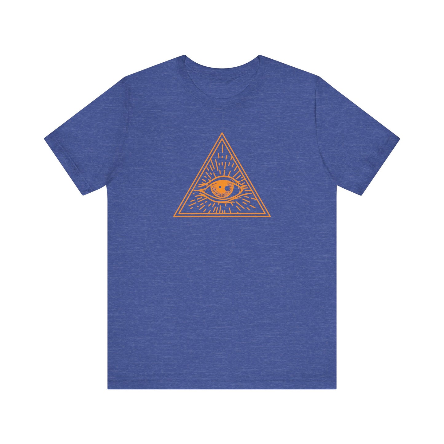 Unisex Jersey Short Sleeve Tee "Eye of Providence" All Seeing Eye Orange Print