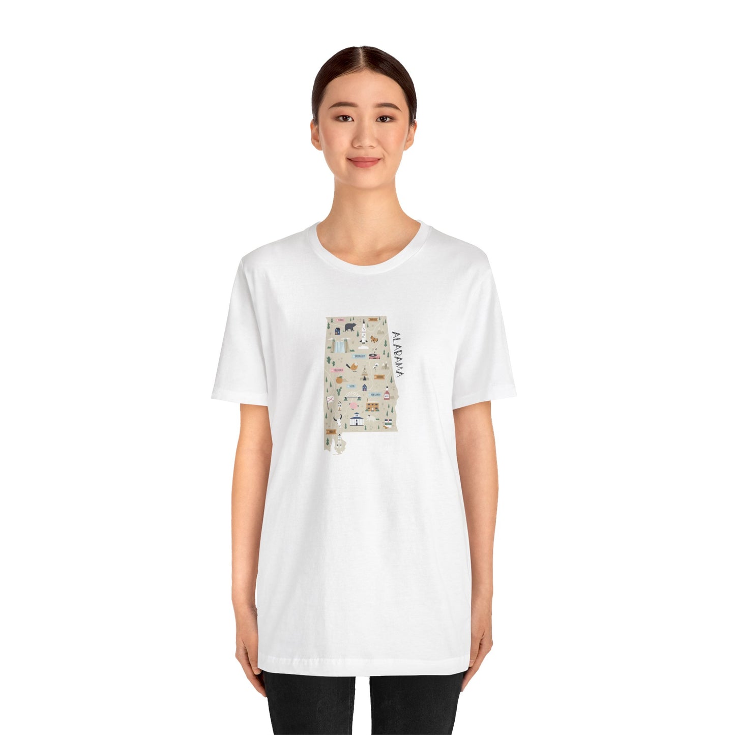 Alabama Map Unisex Jersey Short Sleeve Tee