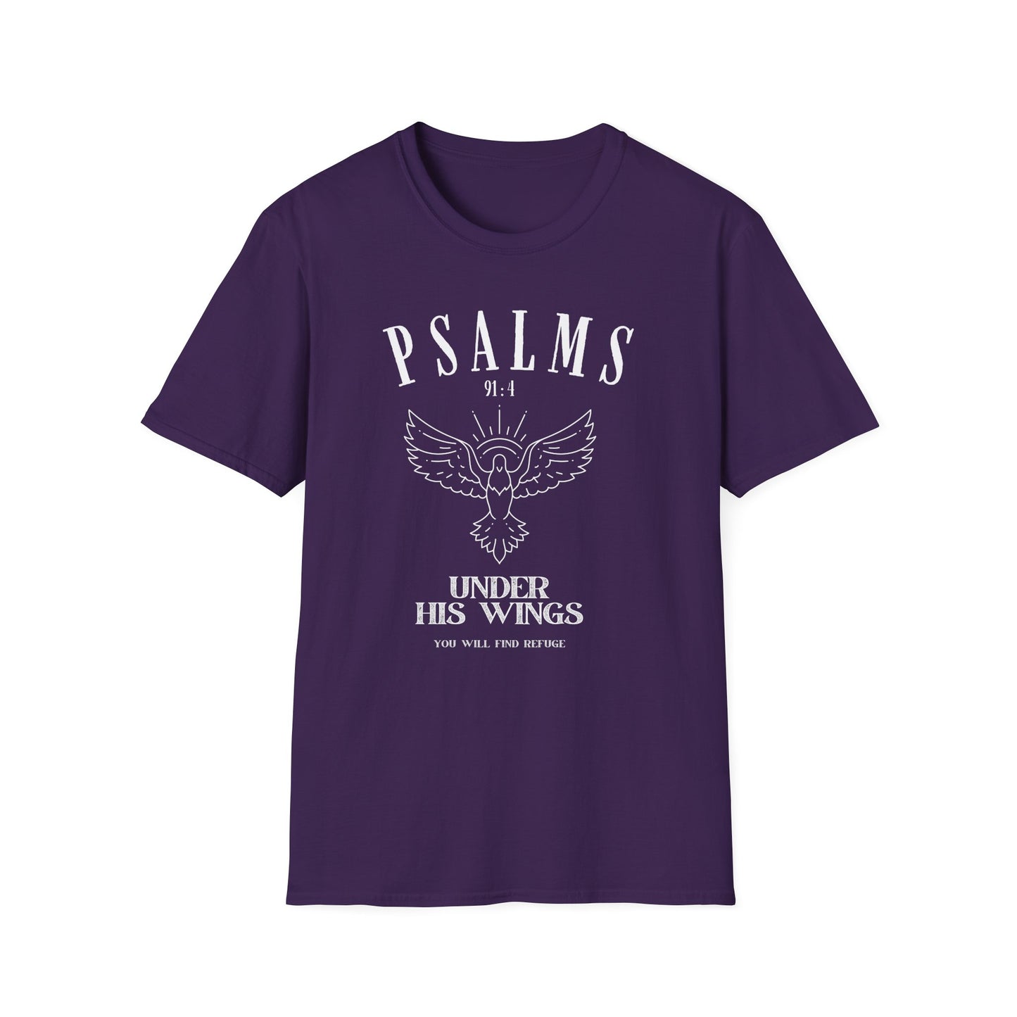 Psalms 91:4 Under His Wings You Will Find Refuge Softstyle T-Shirt
