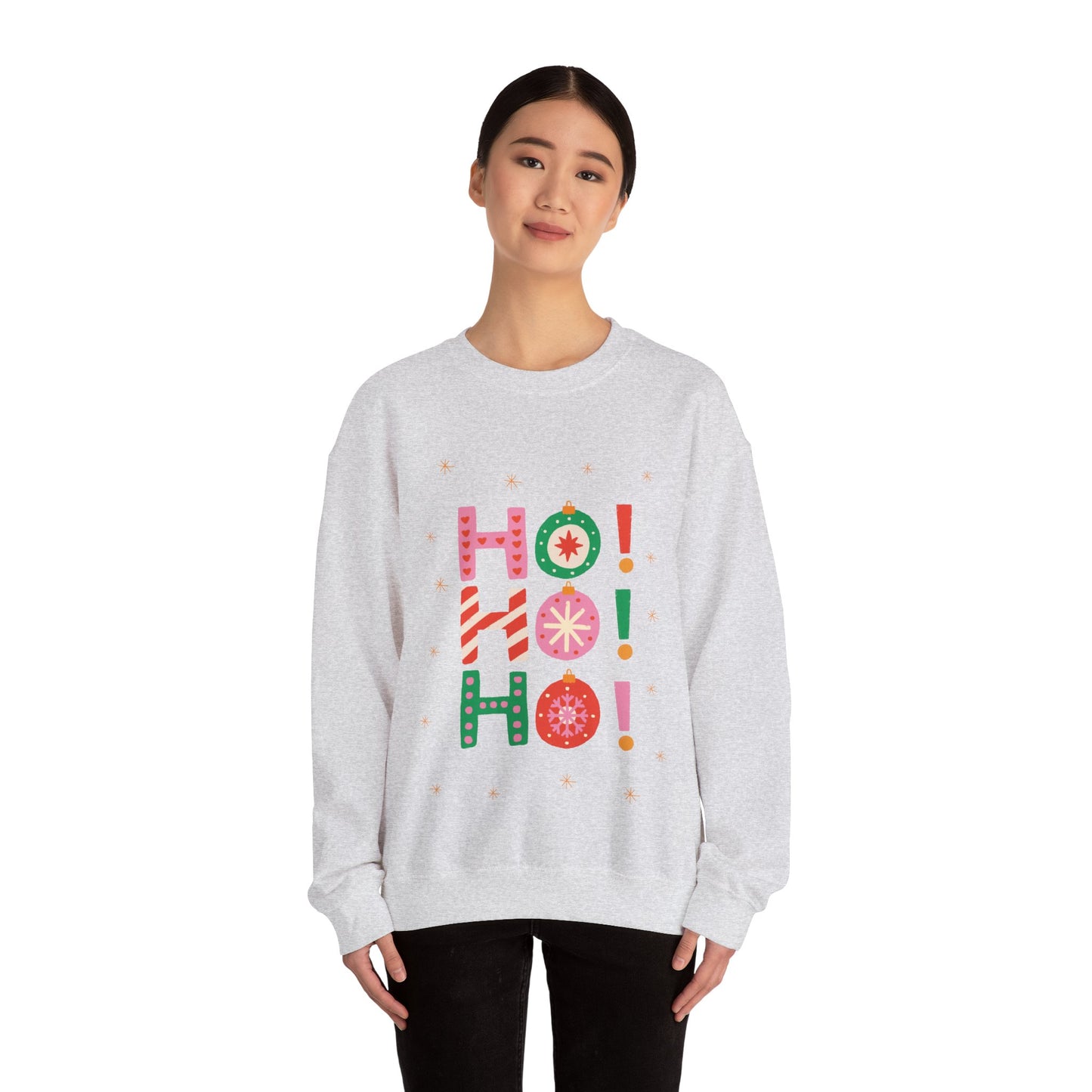 Unisex Heavy Blend Crewneck Sweatshirt Colorful Ho Ho Ho version 1 🎅✨