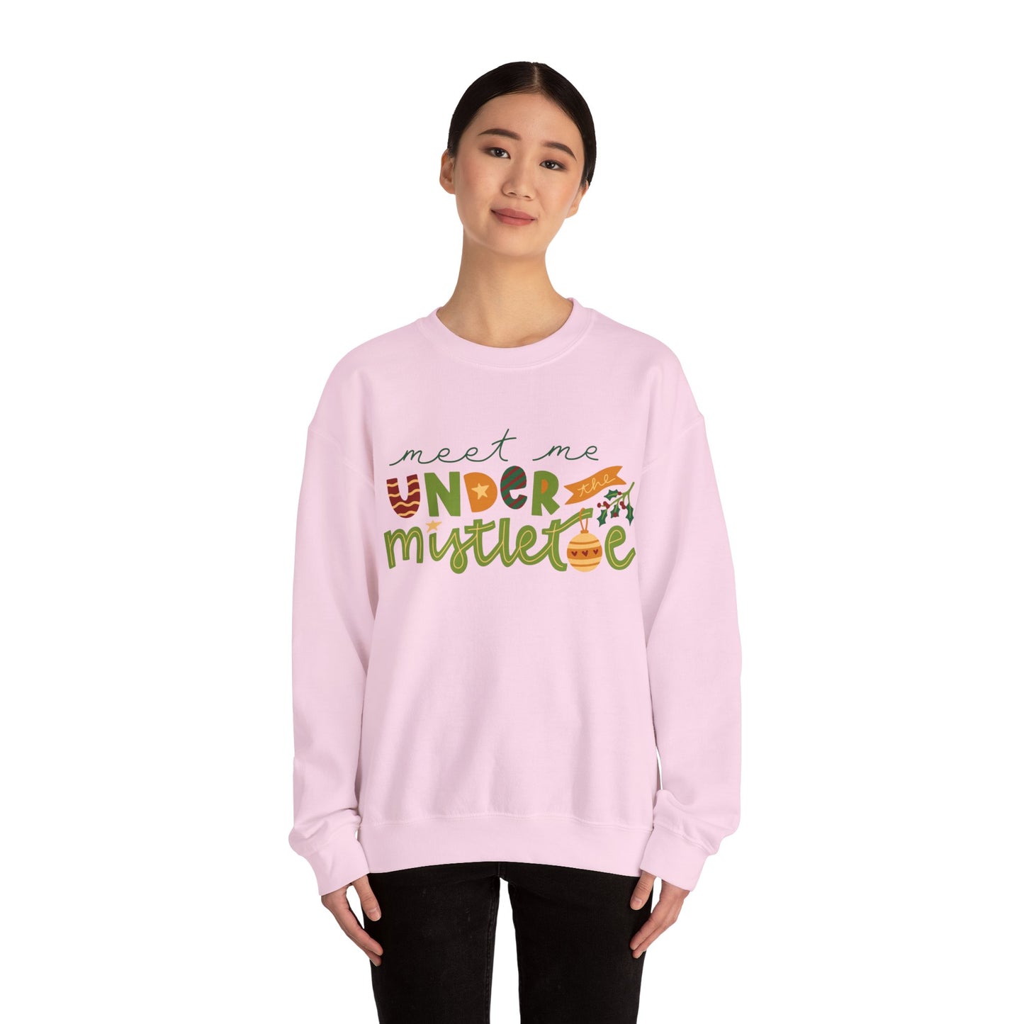 Unisex Heavy Blend Crewneck Sweatshirt Meet Me Under The Mistletoe 🎄💋✨