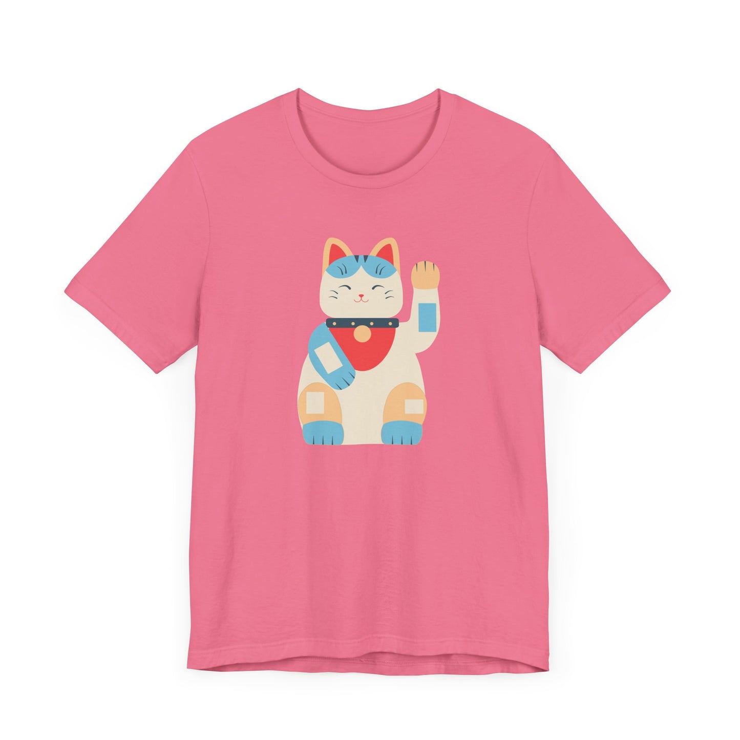 Unisex Jersey Short Sleeve Tee Good Vibes With Maneki-Neko Cat