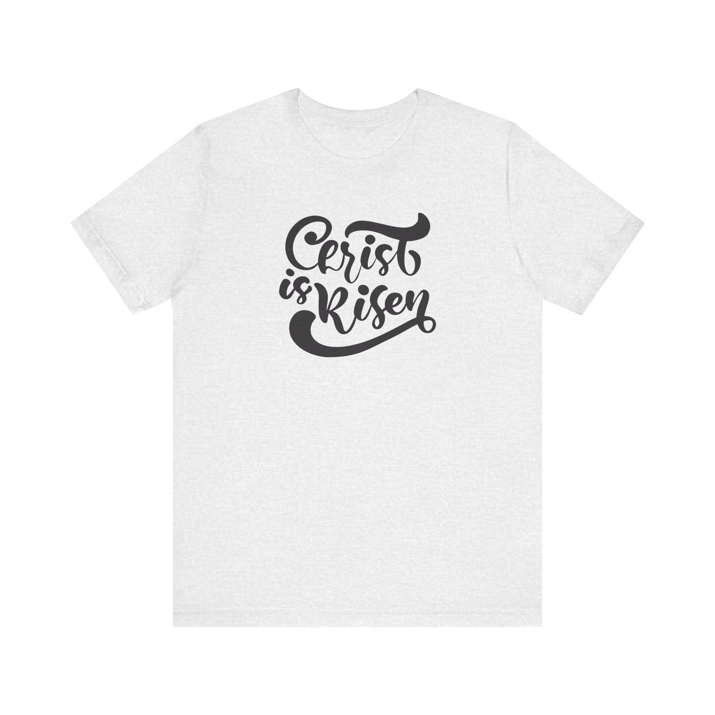 Unisex Jersey Short Sleeve Tee Easter 'Christ is Risen' Black Print