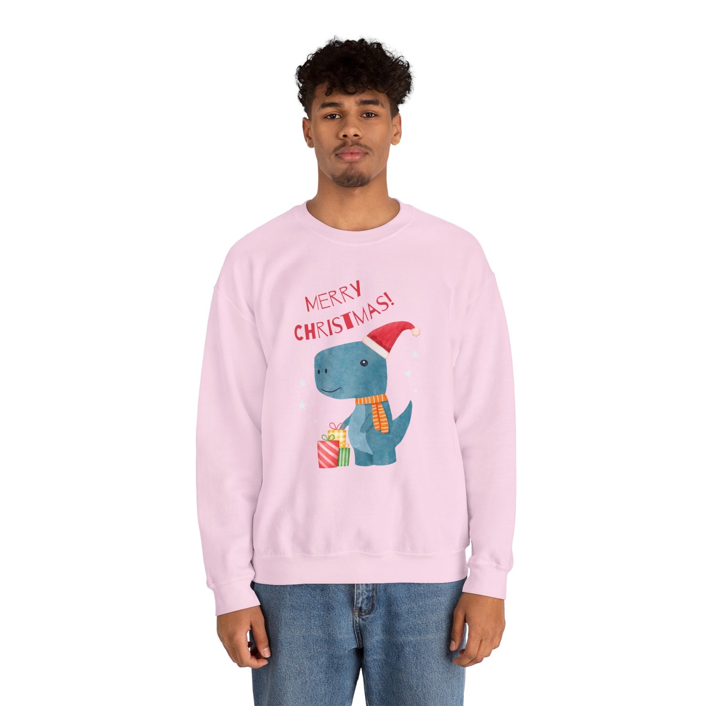 Merry Christmas Dino 🎄🦖🎁 Unisex Heavy Blend Crewneck Sweatshirt