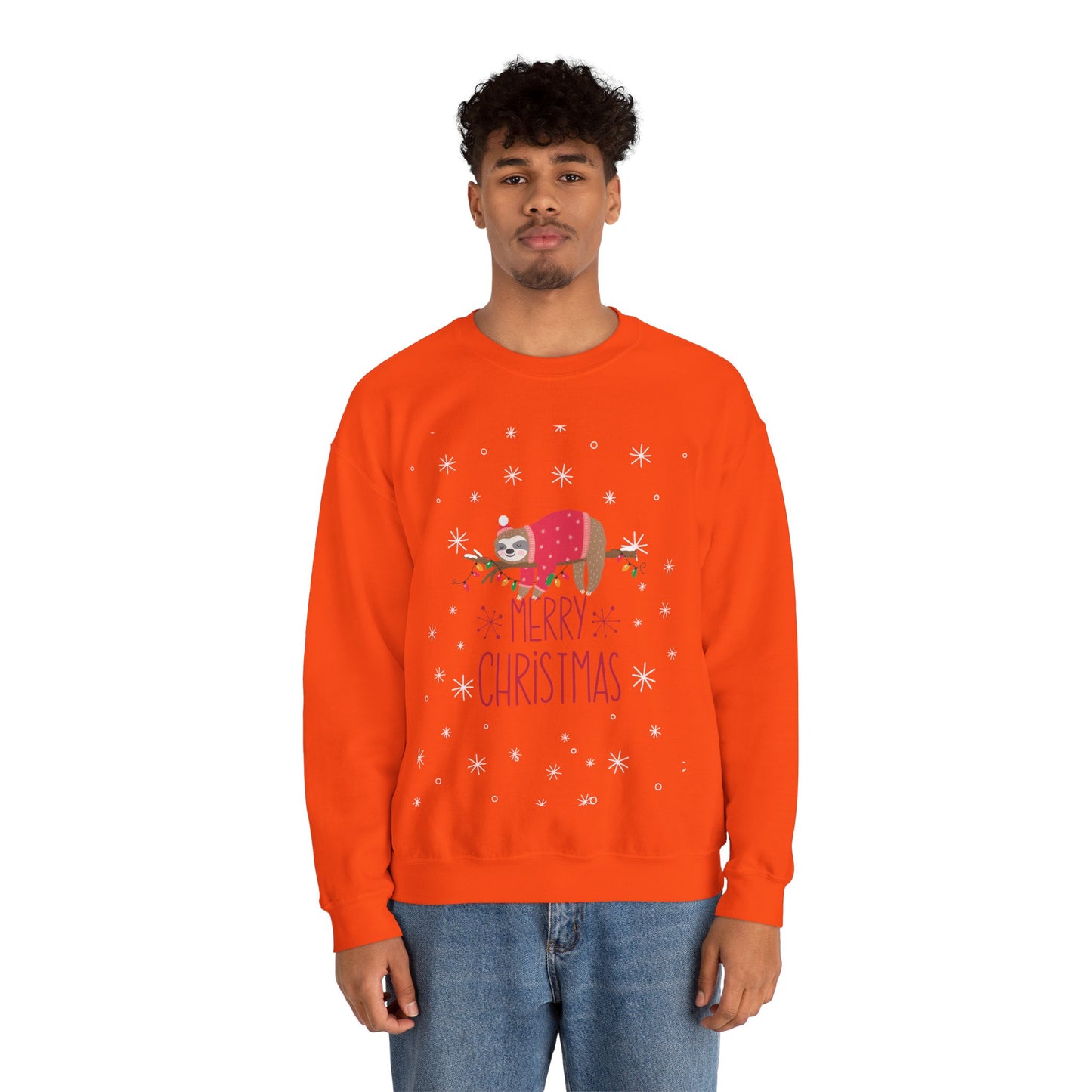 Merry Christmas Sloth 🎄🦥✨ Unisex Heavy Blend Crewneck Sweatshirt