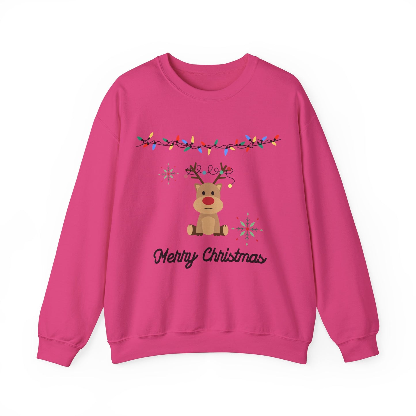 Unisex Heavy Blend Crewneck Sweatshirt Merry Christmas Reindeer 🎄🦌✨