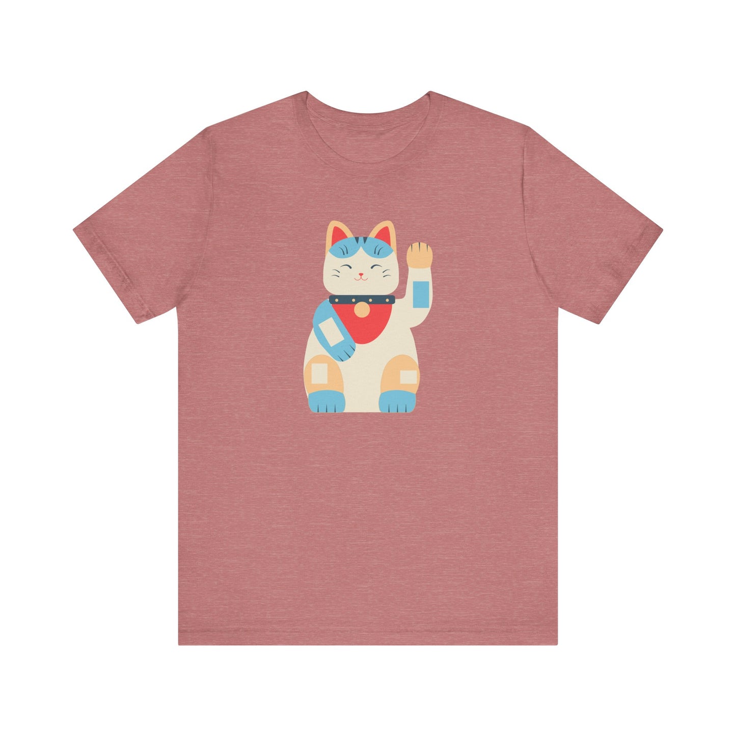 Unisex Jersey Short Sleeve Tee Good Vibes With Maneki-Neko Cat