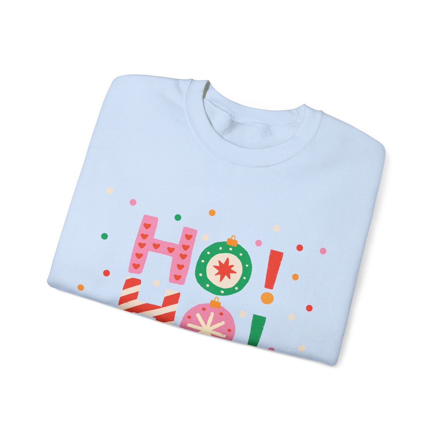 Unisex Heavy Blend Crewneck Sweatshirt Colorful Ho Ho Ho version 2 🎅✨