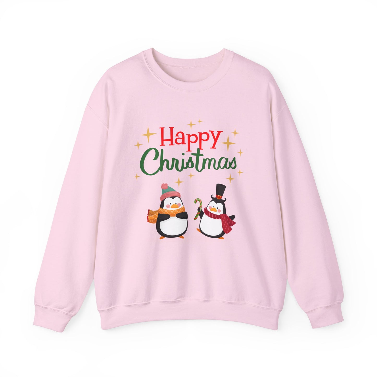 Unisex Heavy Blend Crewneck Sweatshirt Happy Christmas with Penguins 🎄🐧✨