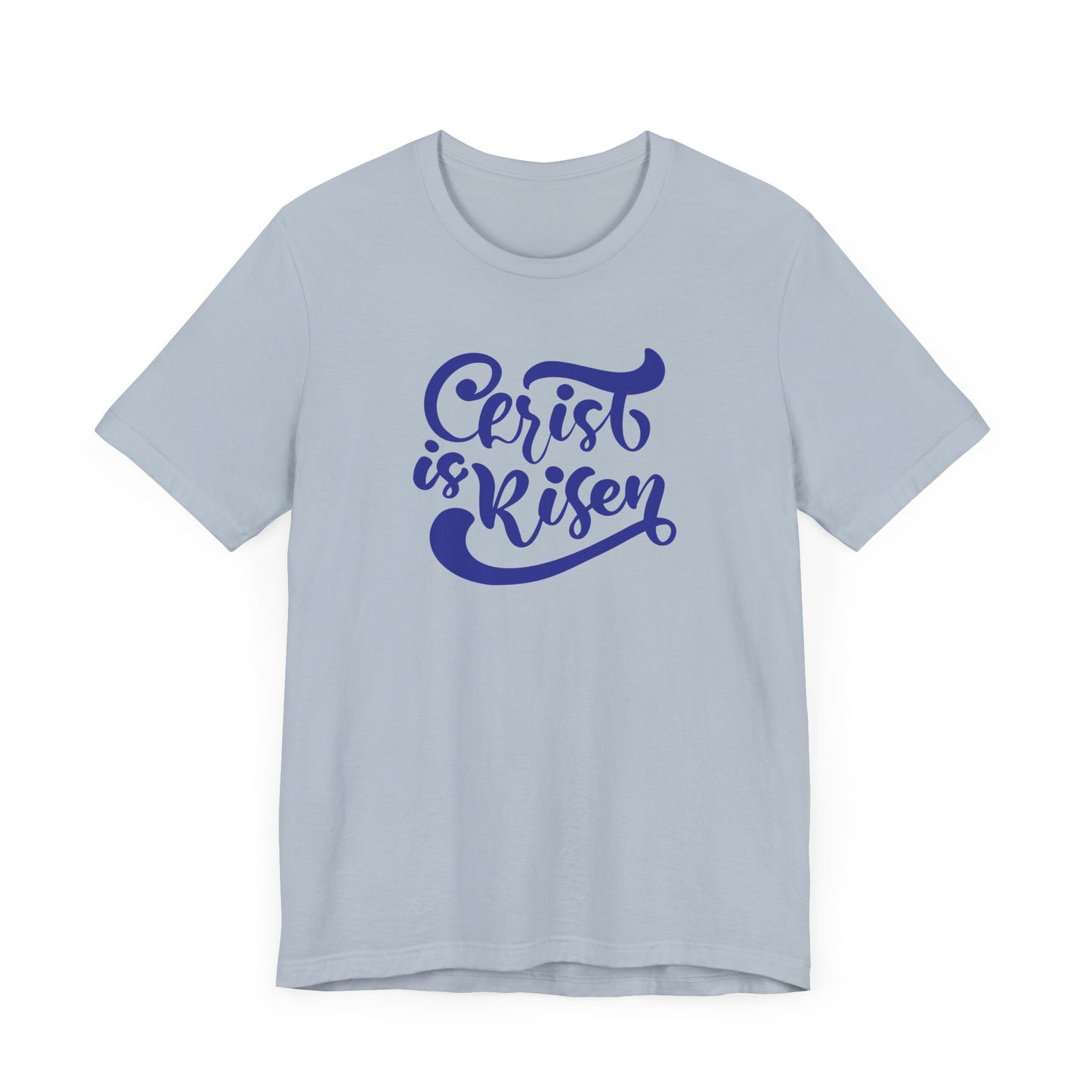 Unisex Jersey Short Sleeve Tee Easter 'Christ is Risen' Navy Print